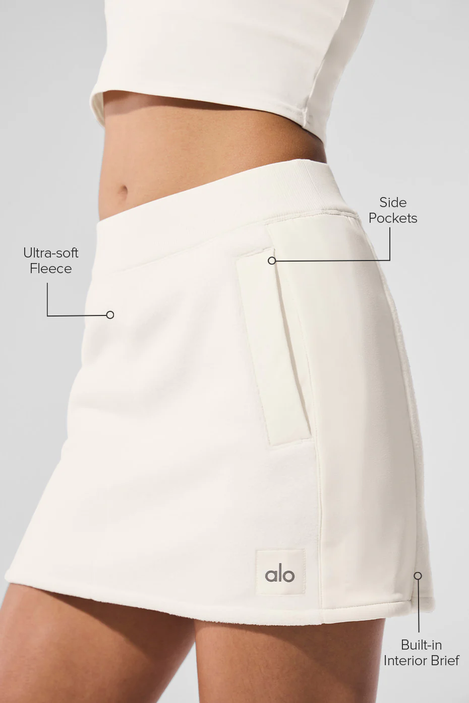 Polar Fleece Wintry Mix Skirt - Ivory