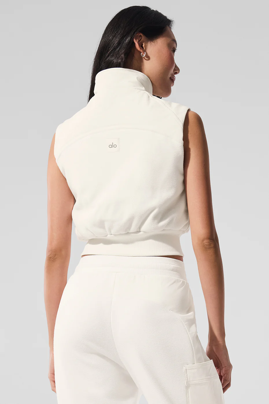 Polar Fleece Wintry Mix Vest - Ivory