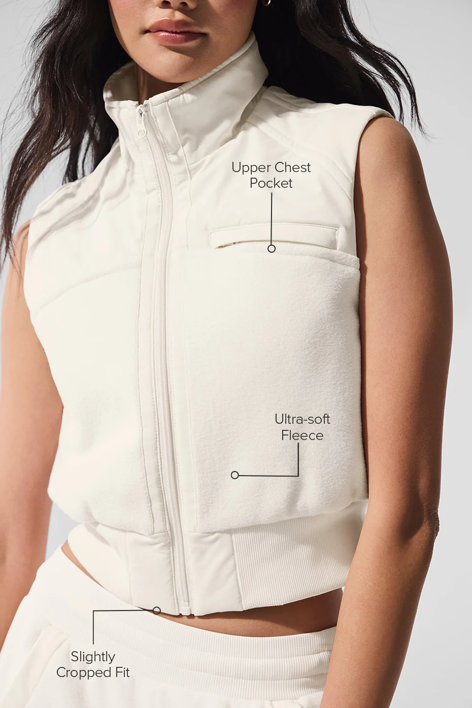 Polar Fleece Wintry Mix Vest - Ivory