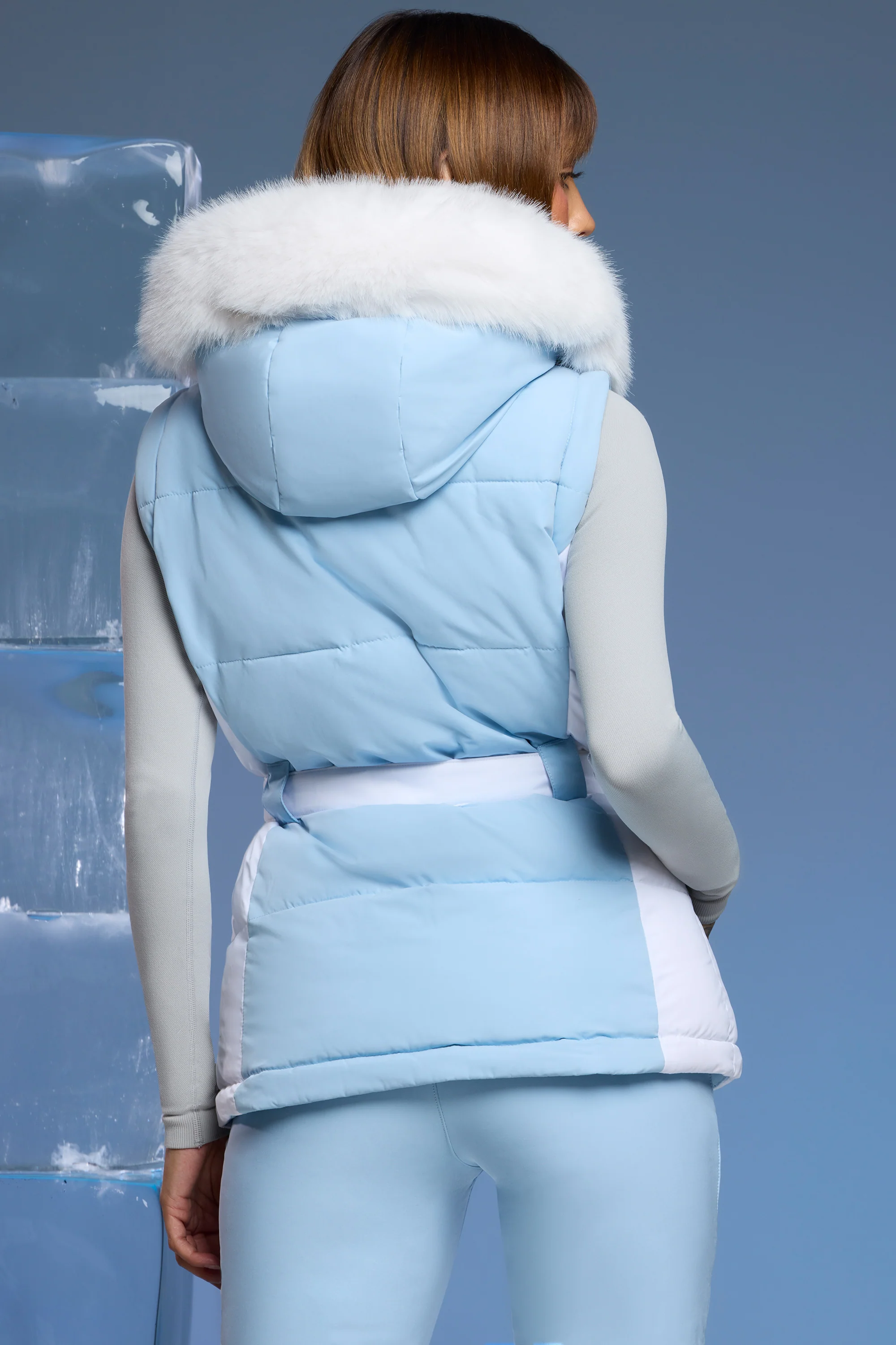 Alpine - Ski Jacket with Detachable Sleeves in Baby Blue