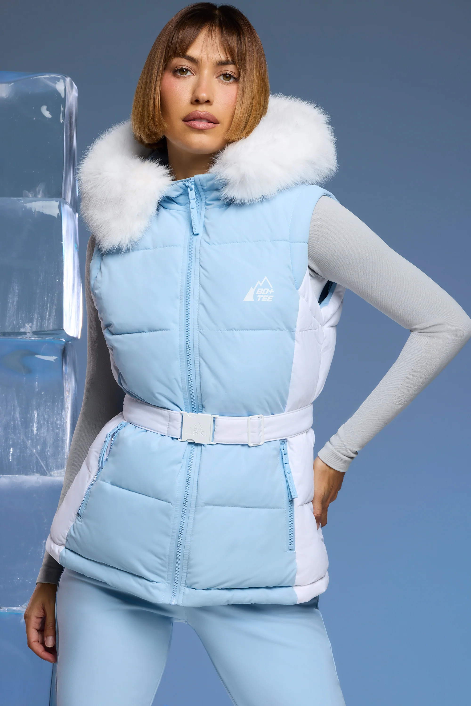 Alpine - Ski Jacket with Detachable Sleeves in Baby Blue