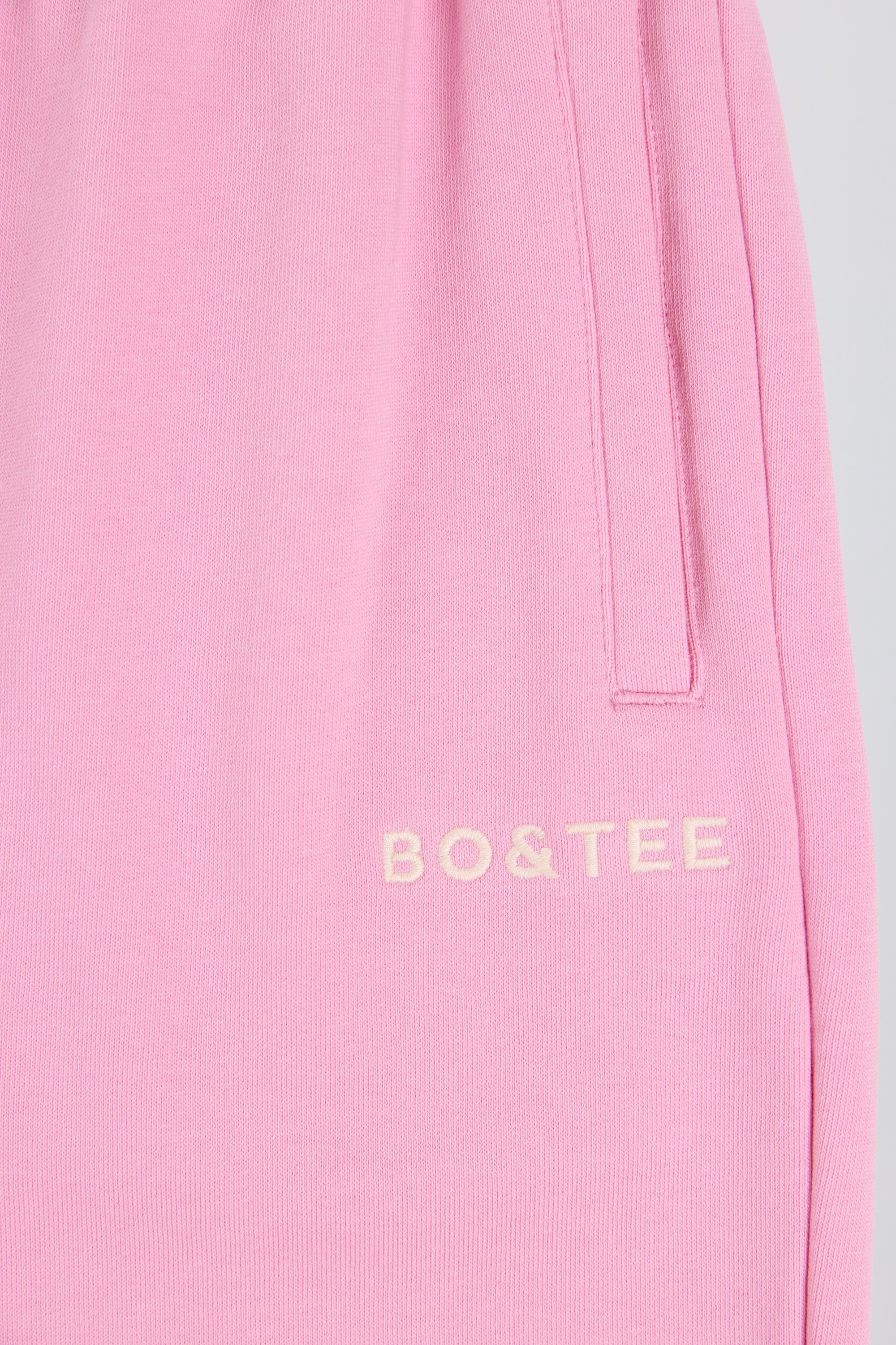 Mid-Rise Wide-Leg Joggers in Baby Pink