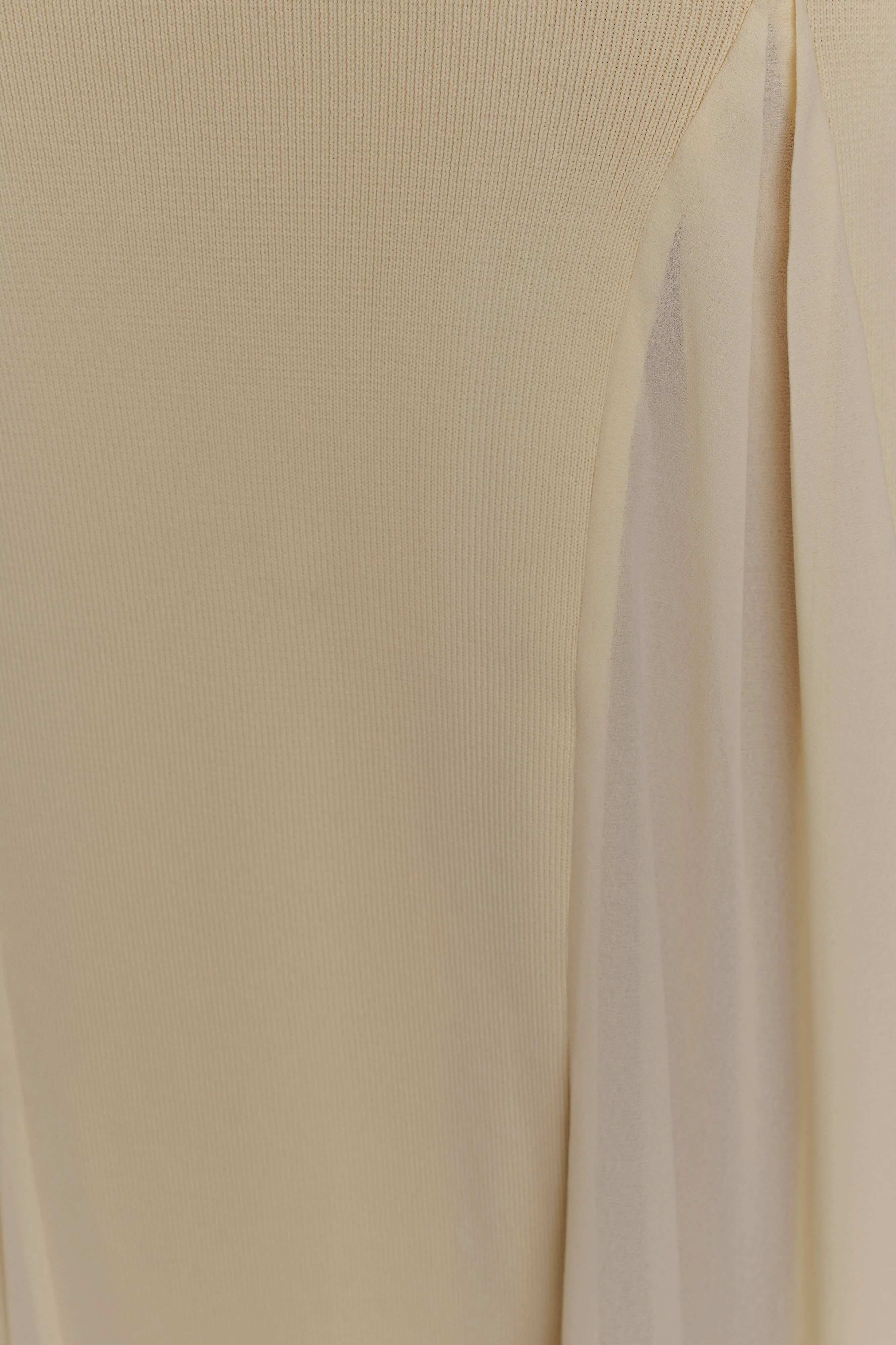 Soleil Knit And Mesh Halter Maxi Dress - Cream