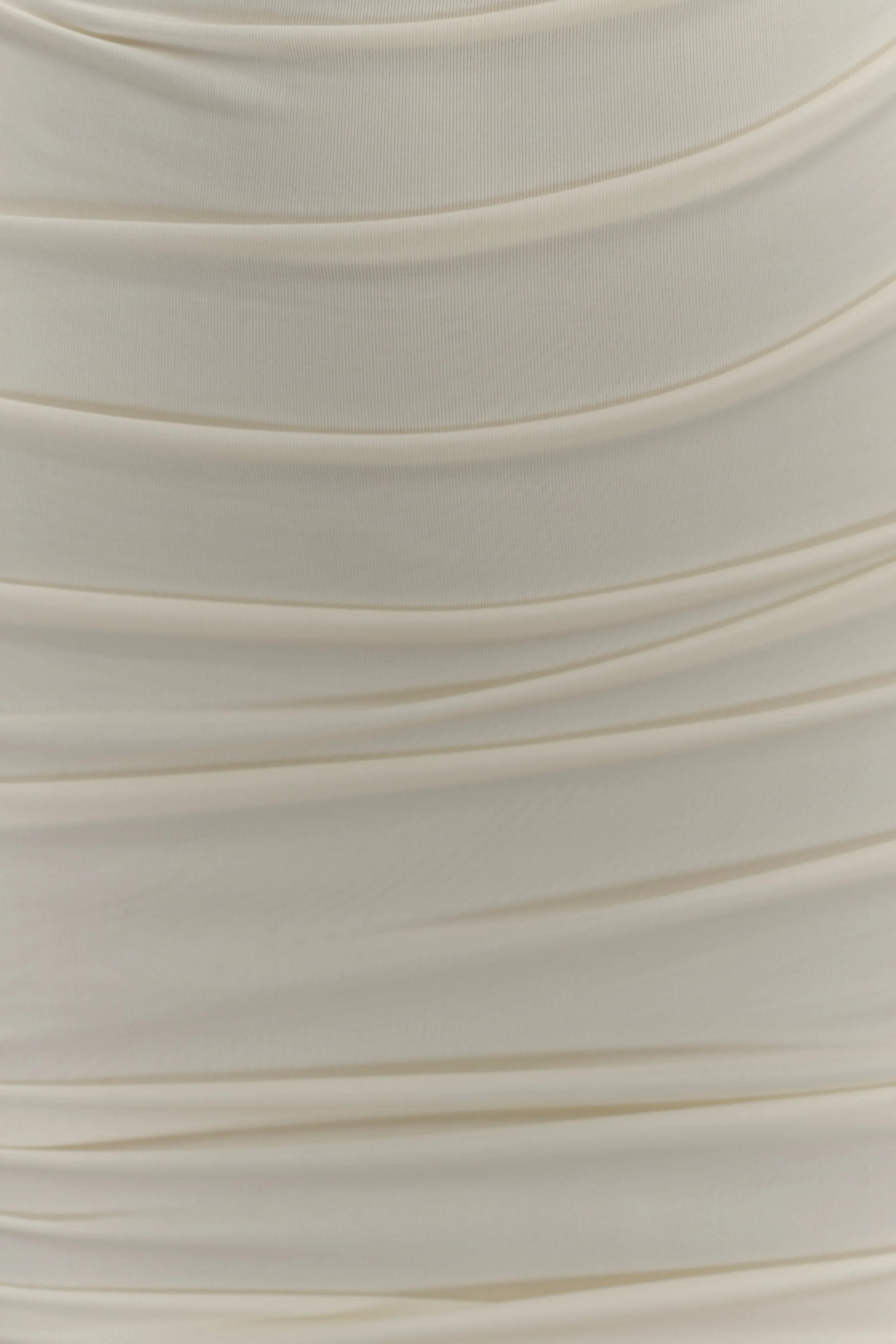 Camila Ruched Halter Midi Dress - Ivory