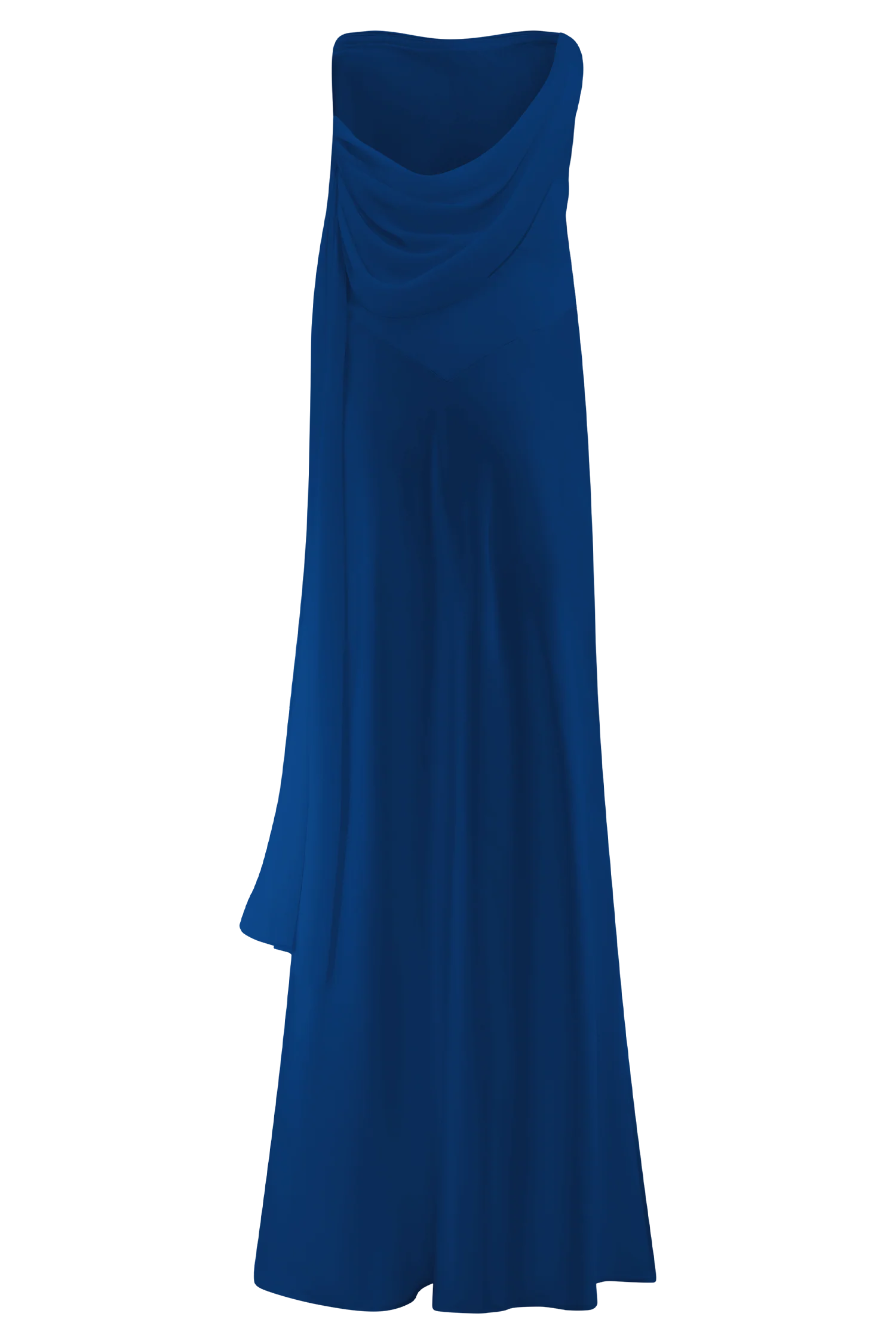 Carah Satin And Chiffon Maxi Dress - Cobalt