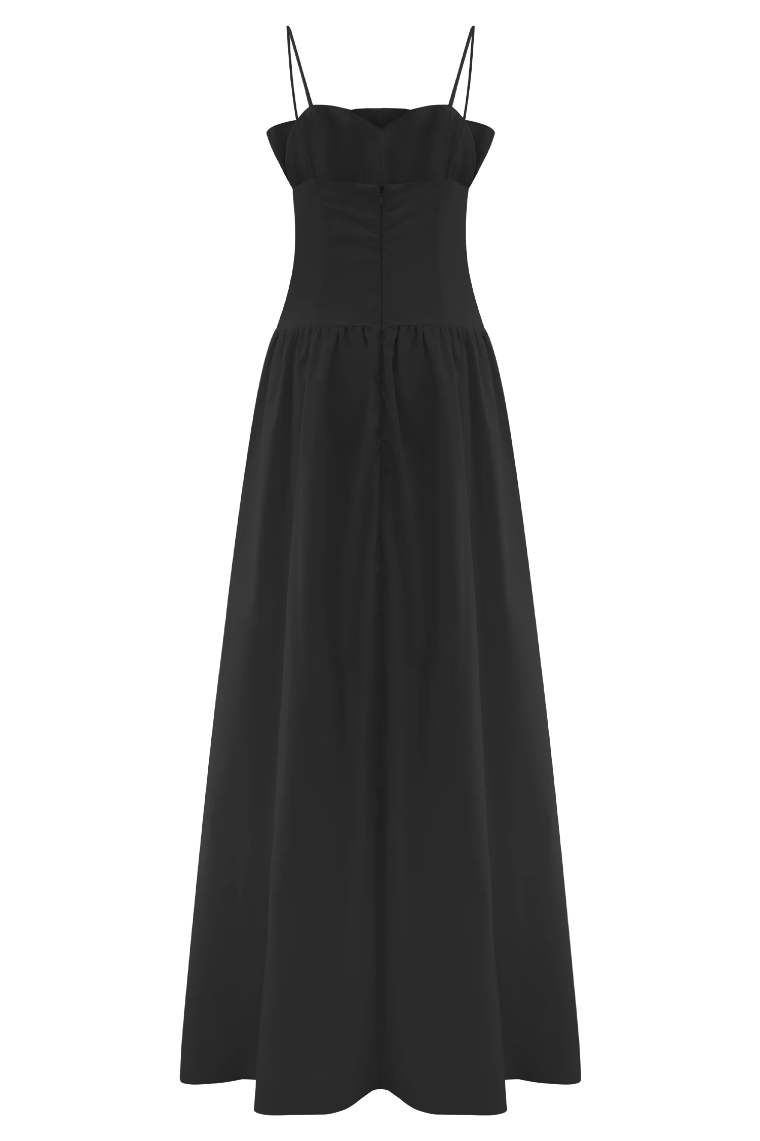 Janis Cotton Frill Maxi Dress - Black