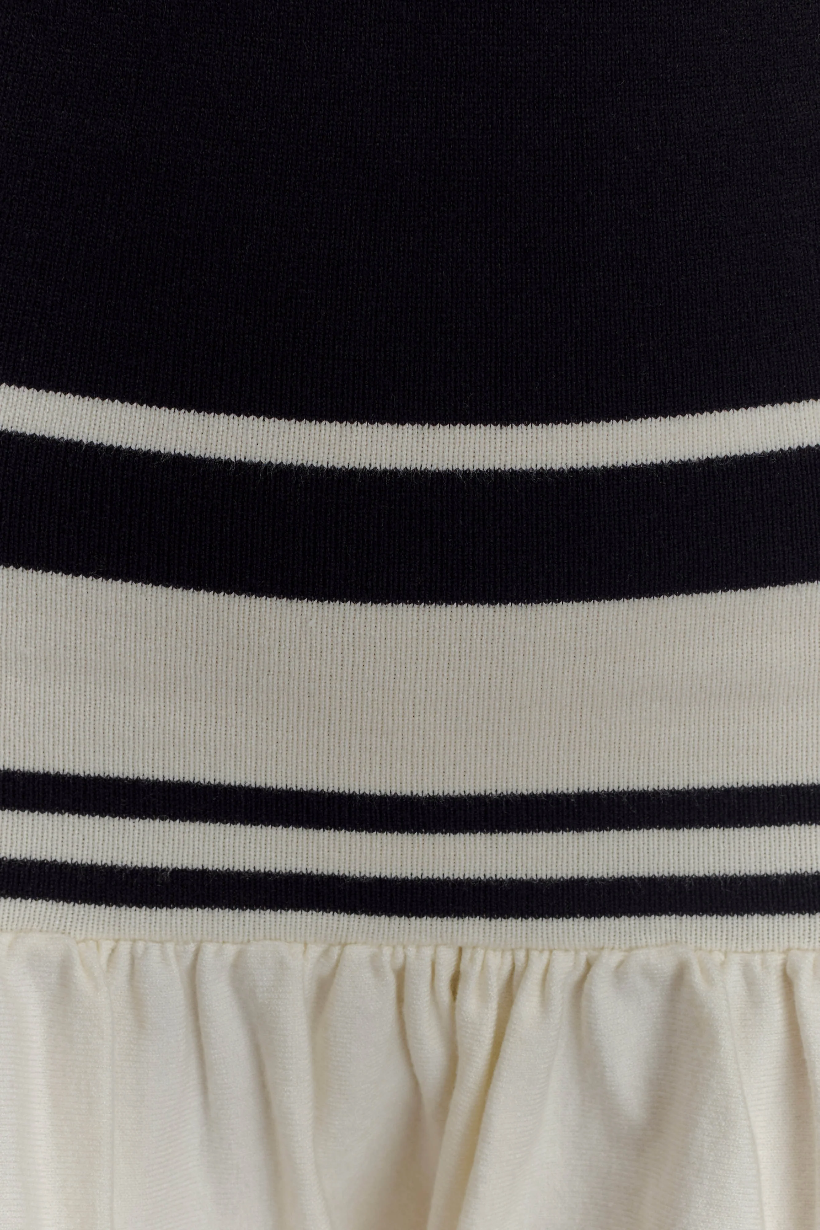 Ellison Contrast Knit Mini Dress - Black/White