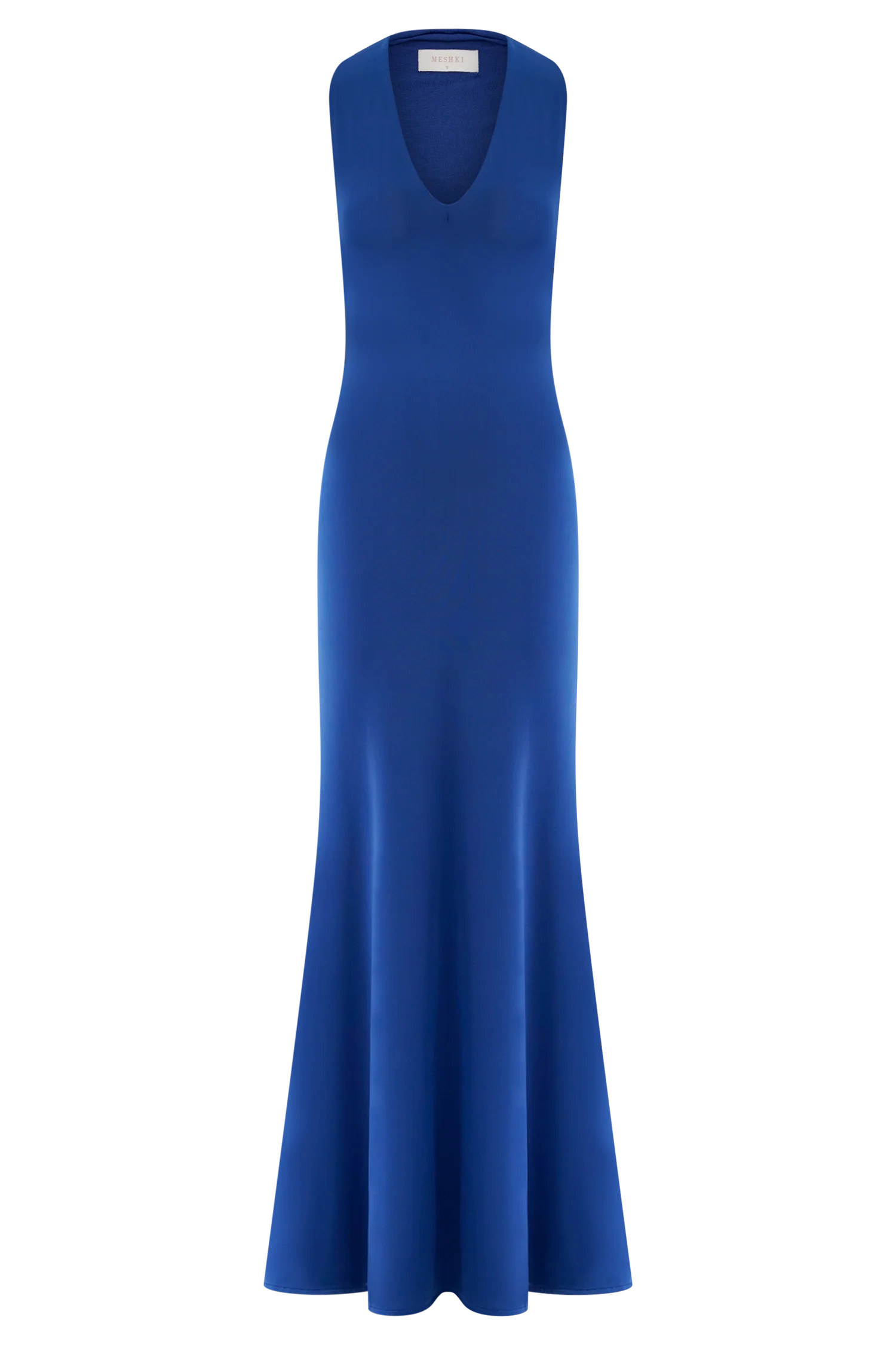 Elke Slinky V Neck Maxi Dress - Cobalt
