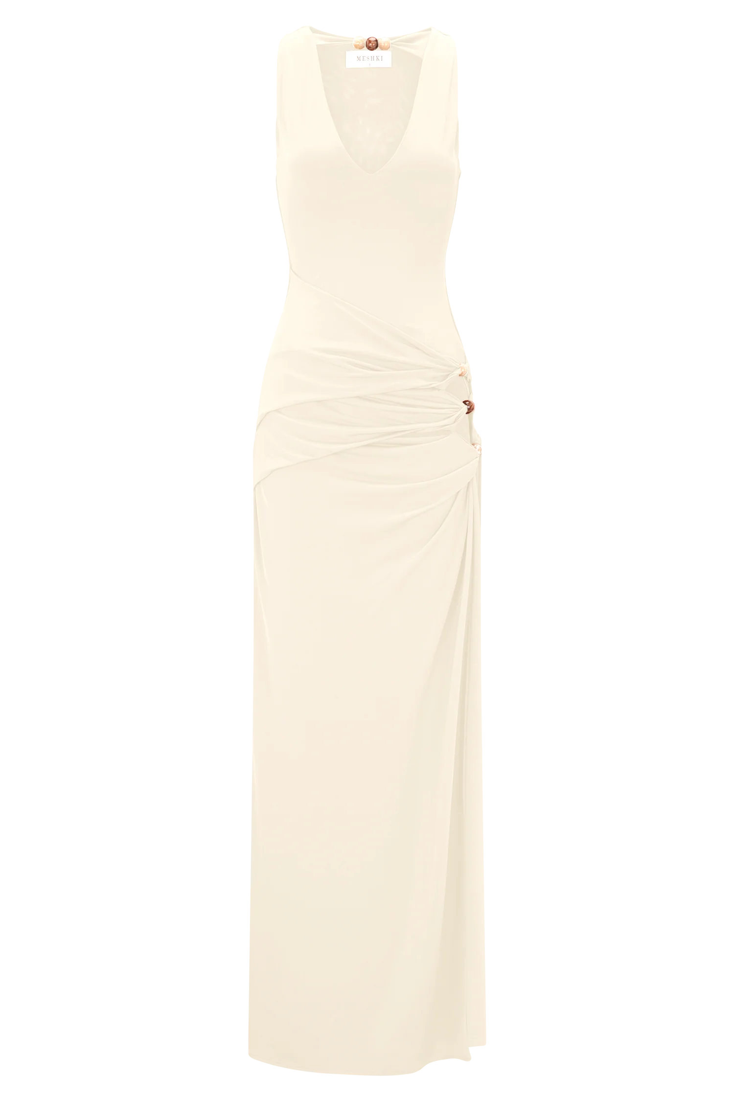 Kaiden Slinky Beaded Maxi Dress - Ivory