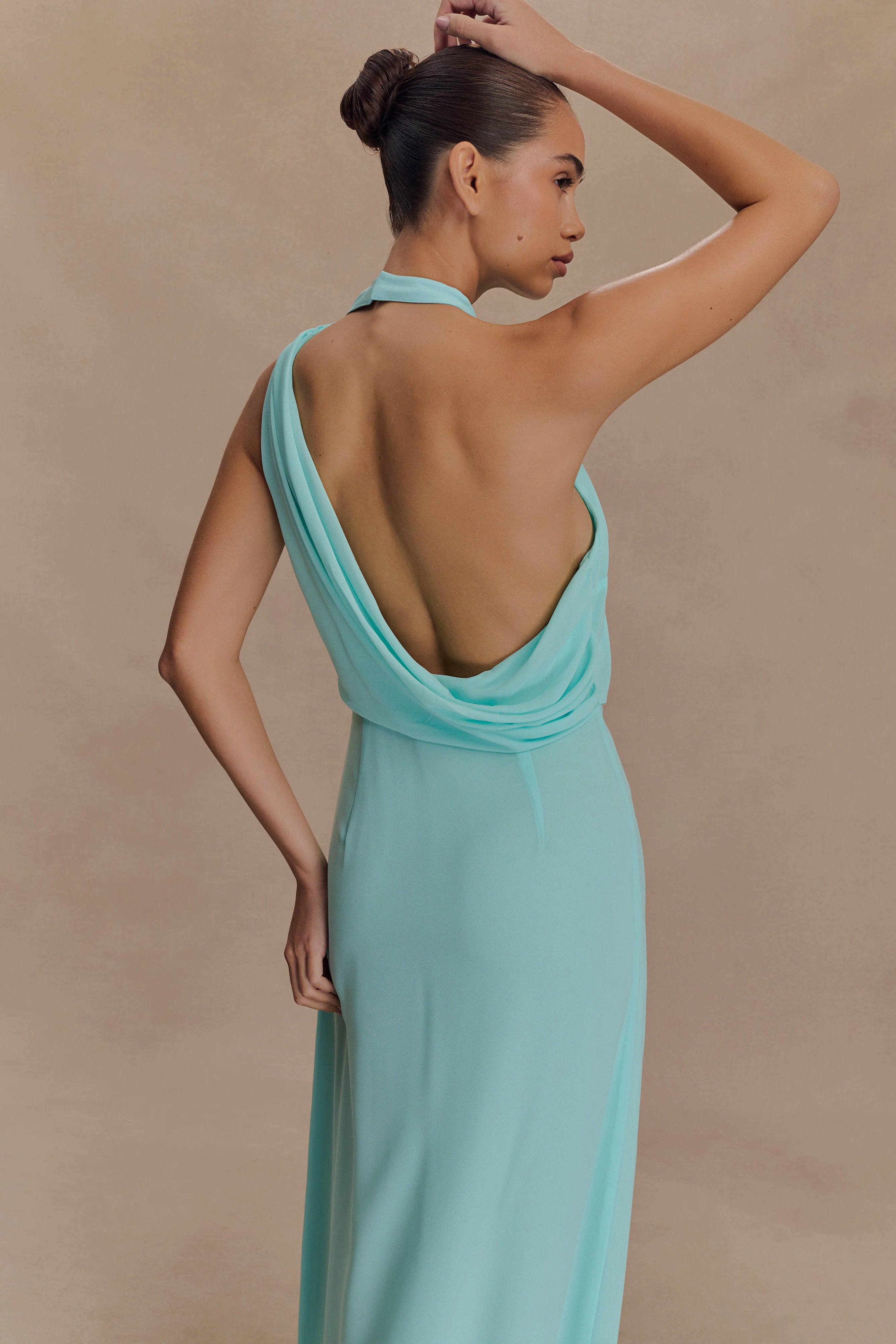 Galia Cowl Neck Maxi Dress - Lagoon