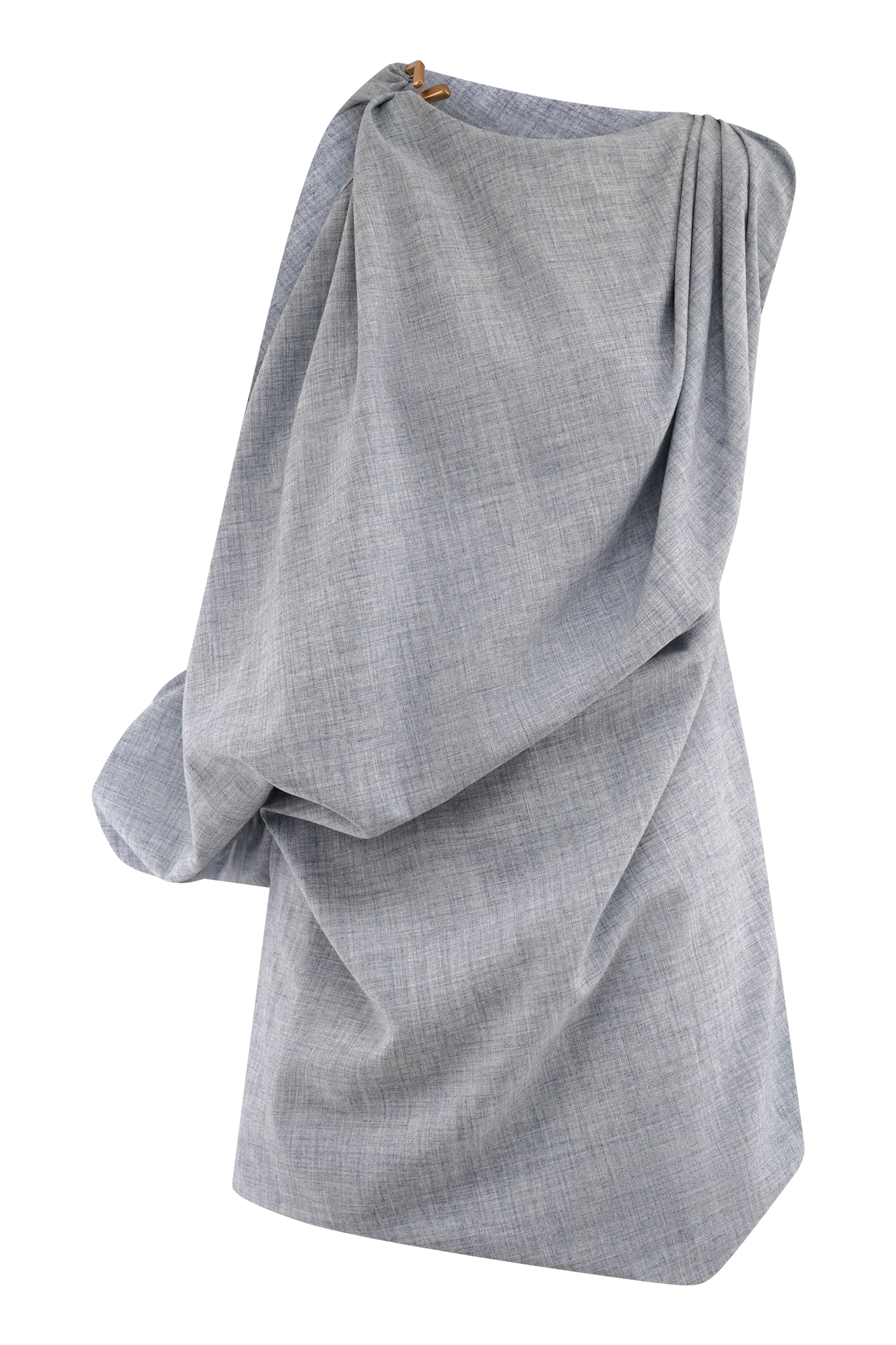 Gabriella Draped Mini Dress - Charcoal Blue Marle