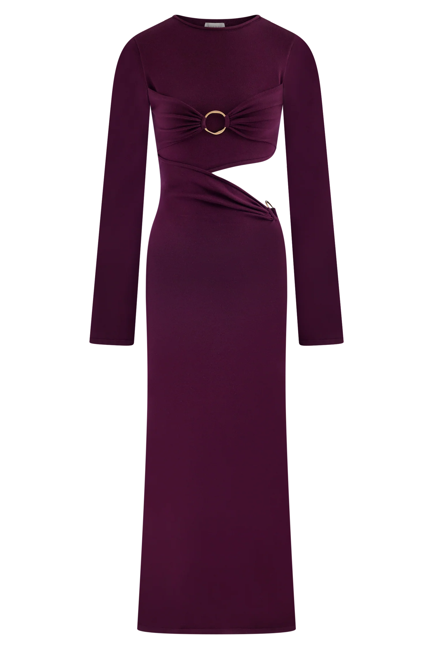 Azariah Long Sleeve Knit Midi Dress - Plum