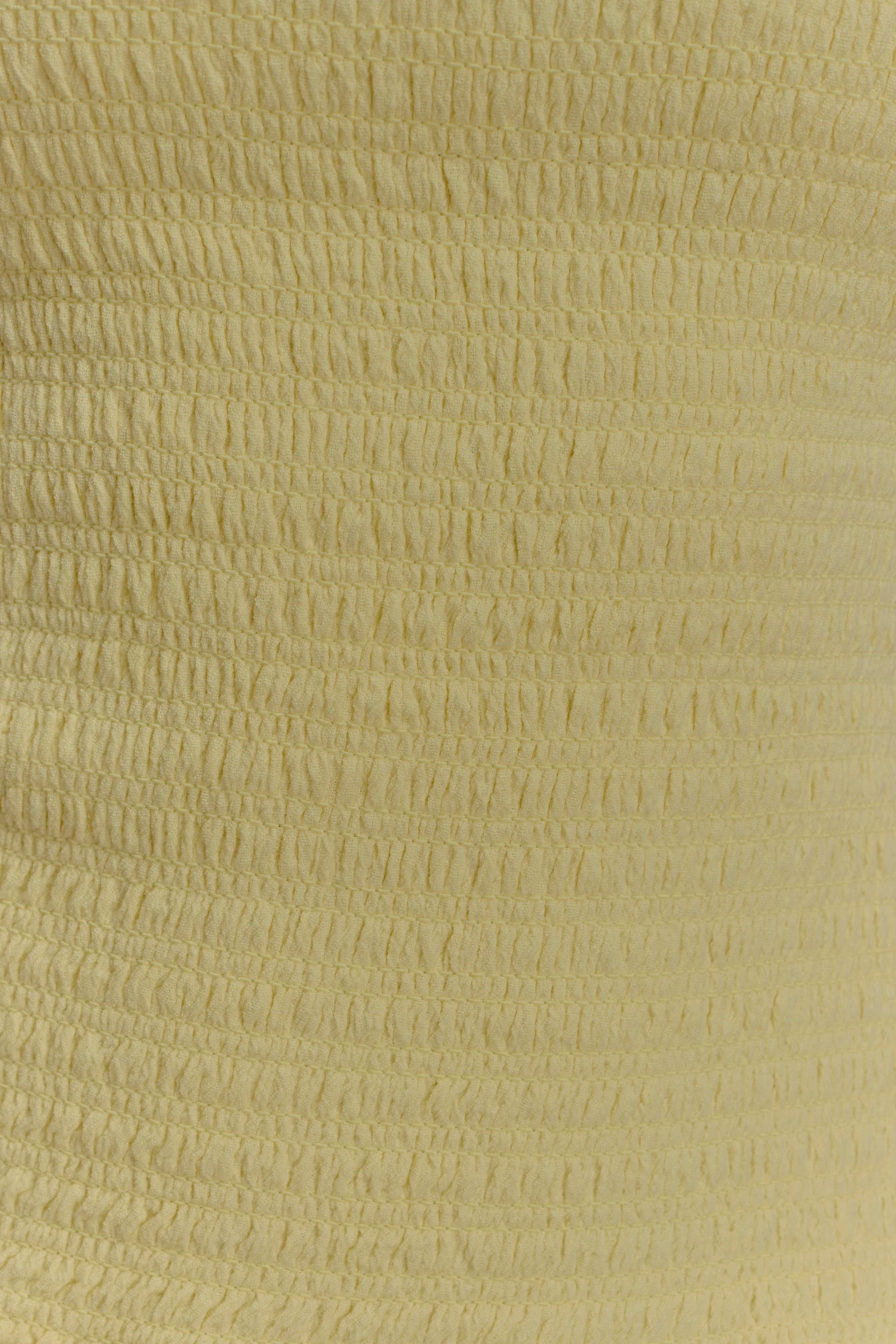 Maureen Cotton Shirring Maxi Dress - Lemon