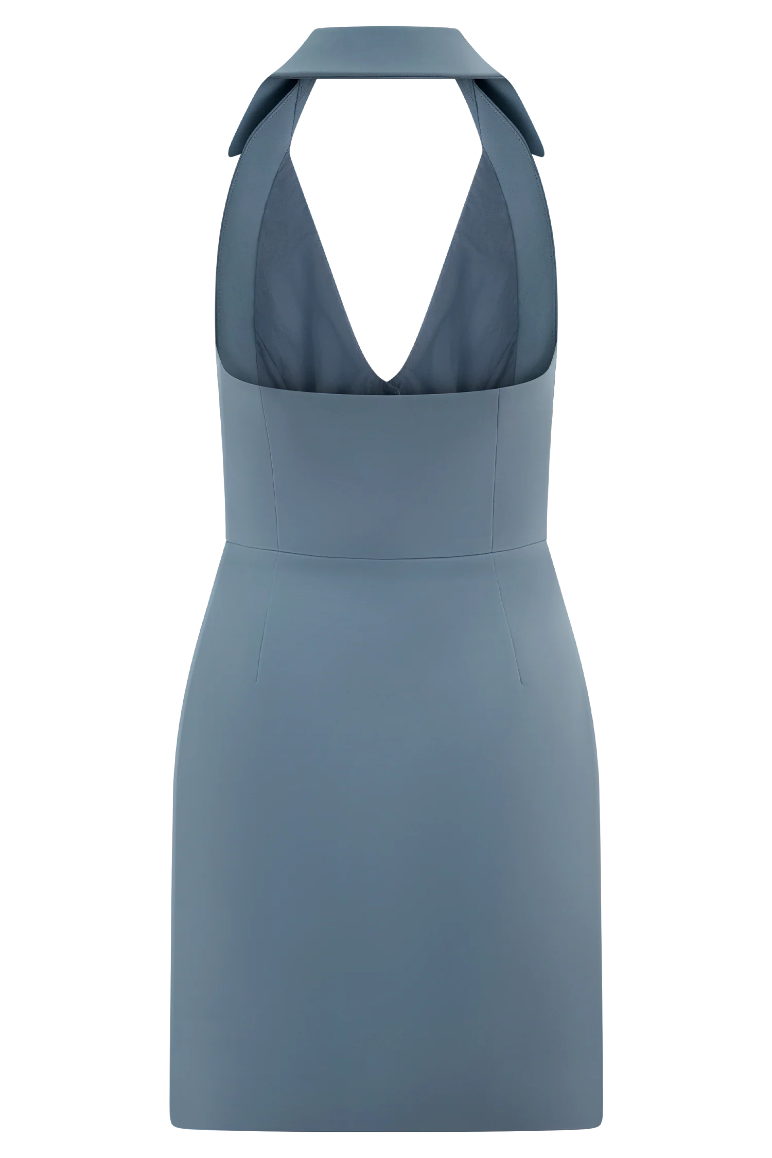 Ruth Cotton Halter Mini Dress - Ocean Blue