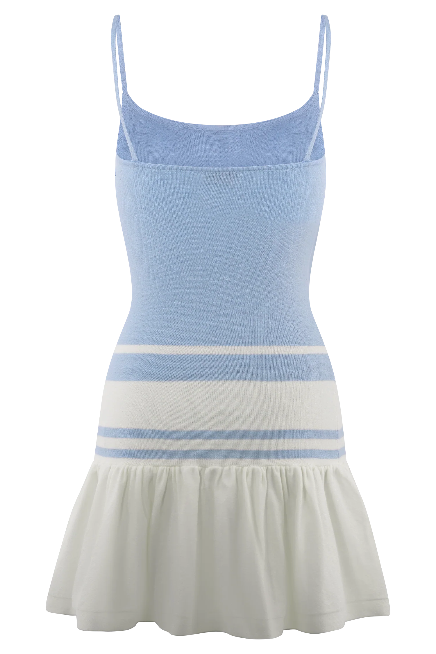 Ellison Contrast Knit Mini Dress - Blue/White