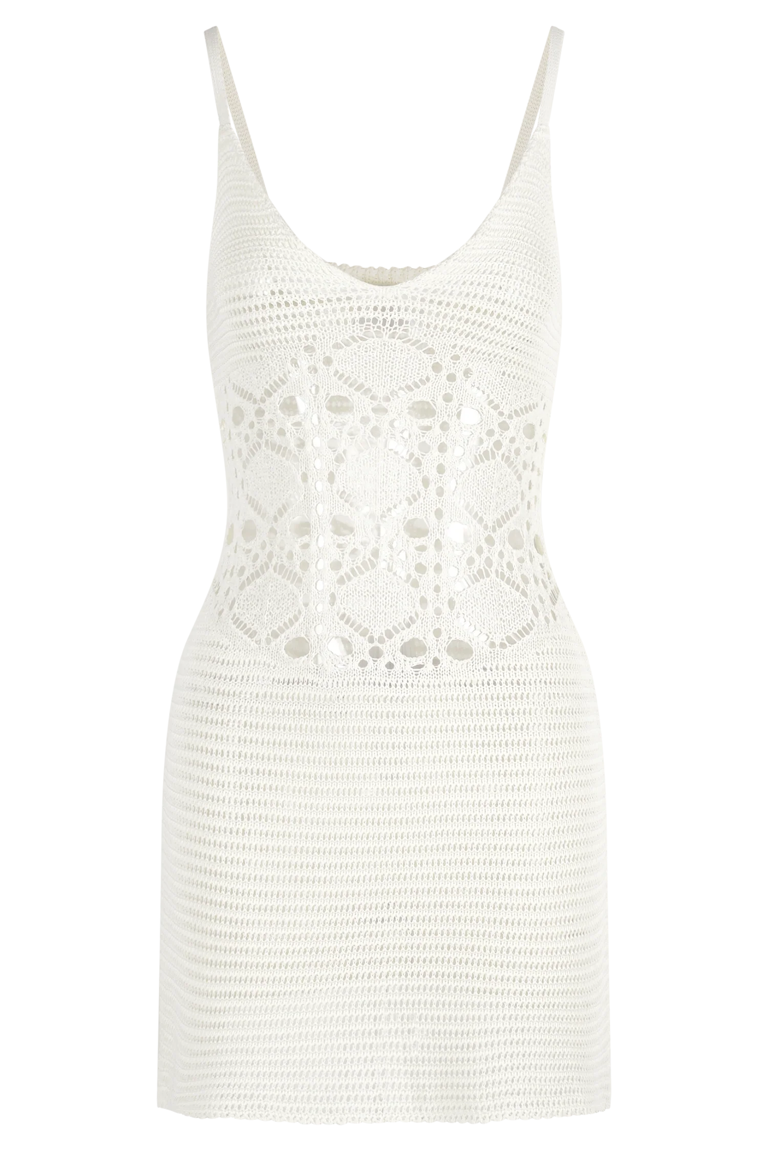 Everette Crochet Knit Mini Dress - Ivory