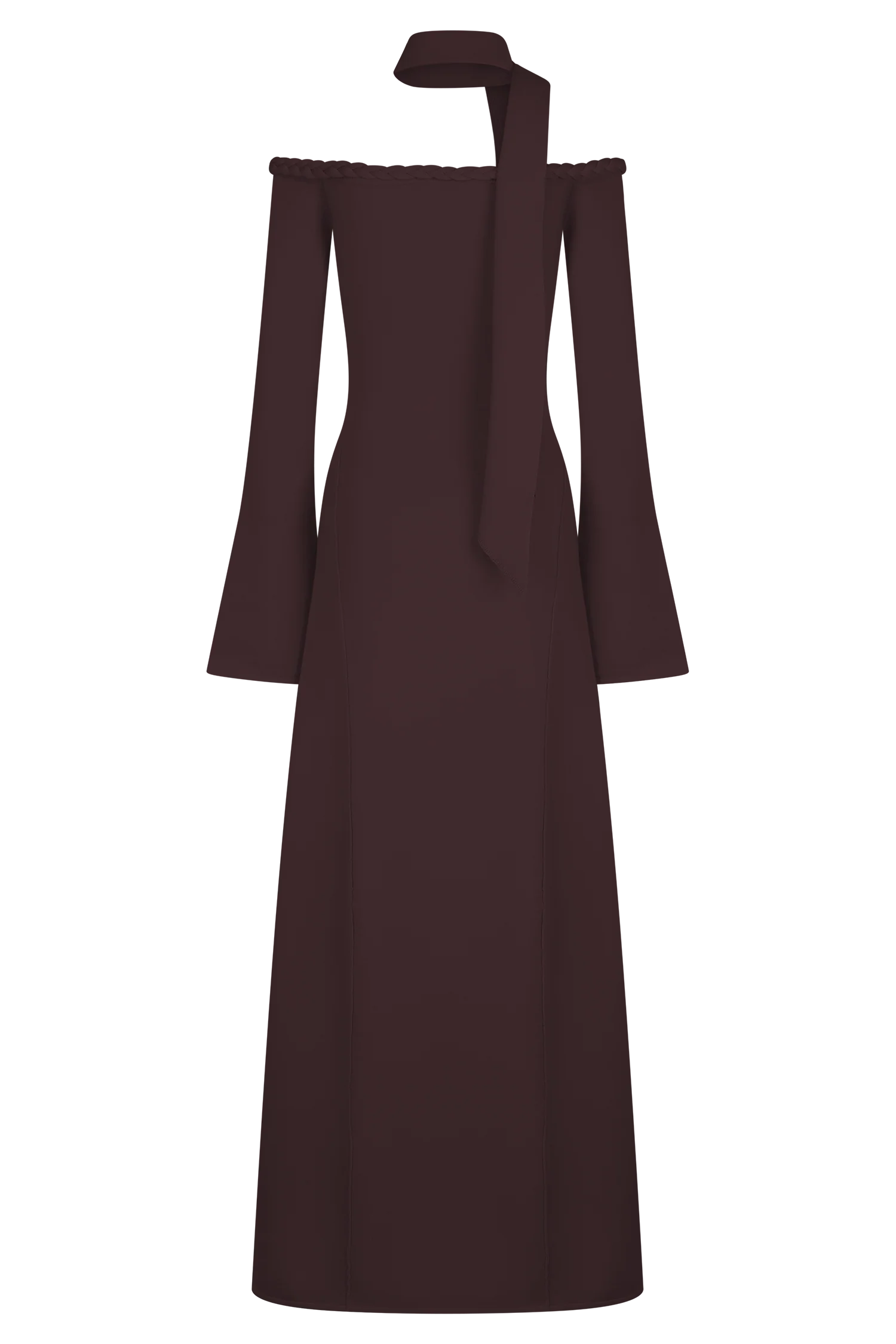 Heidi Strapless Knit Scarf Maxi Dress - Dark Chocolate