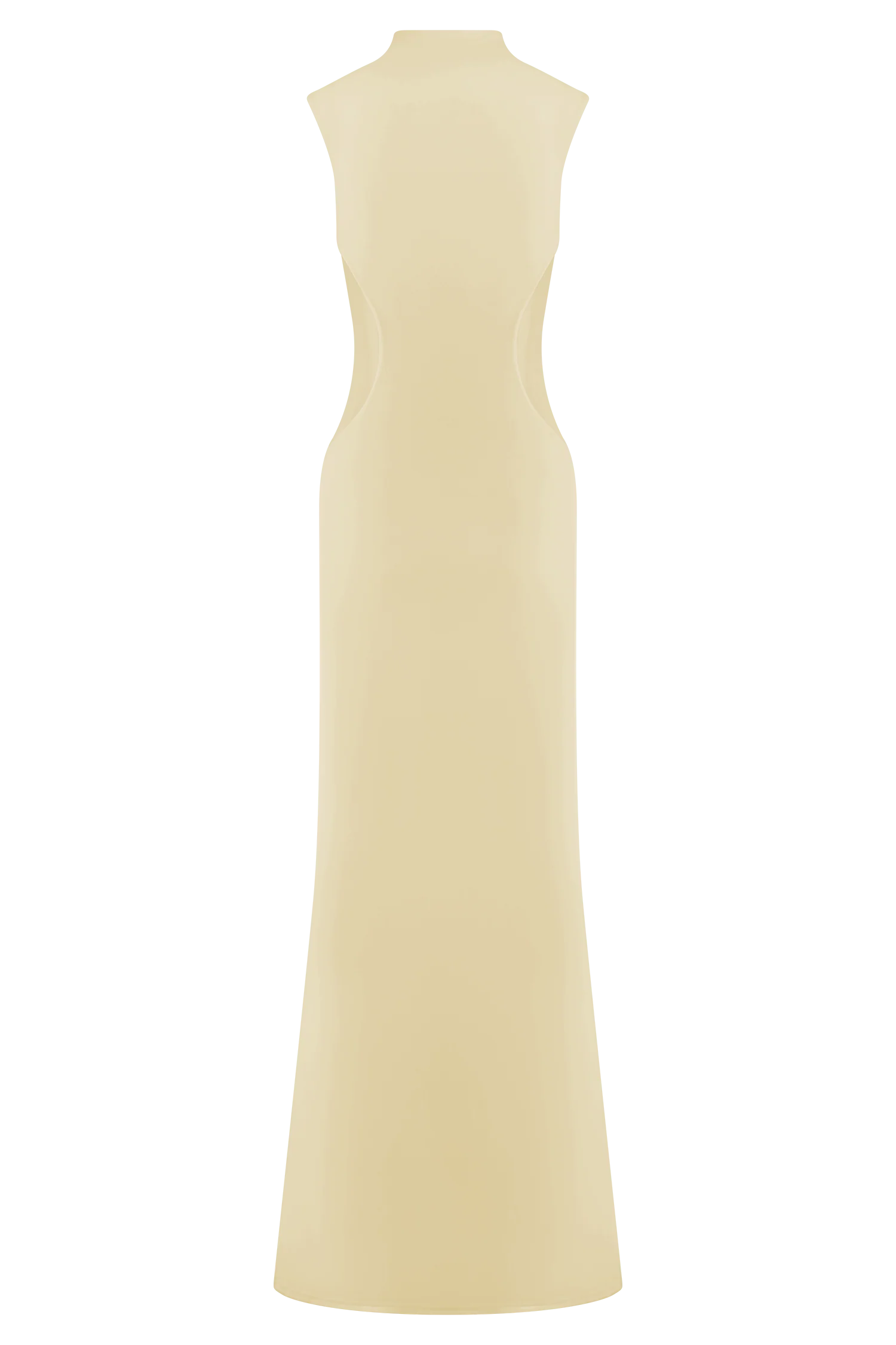 Massie Slinky And Mesh Maxi Dress - Lemon