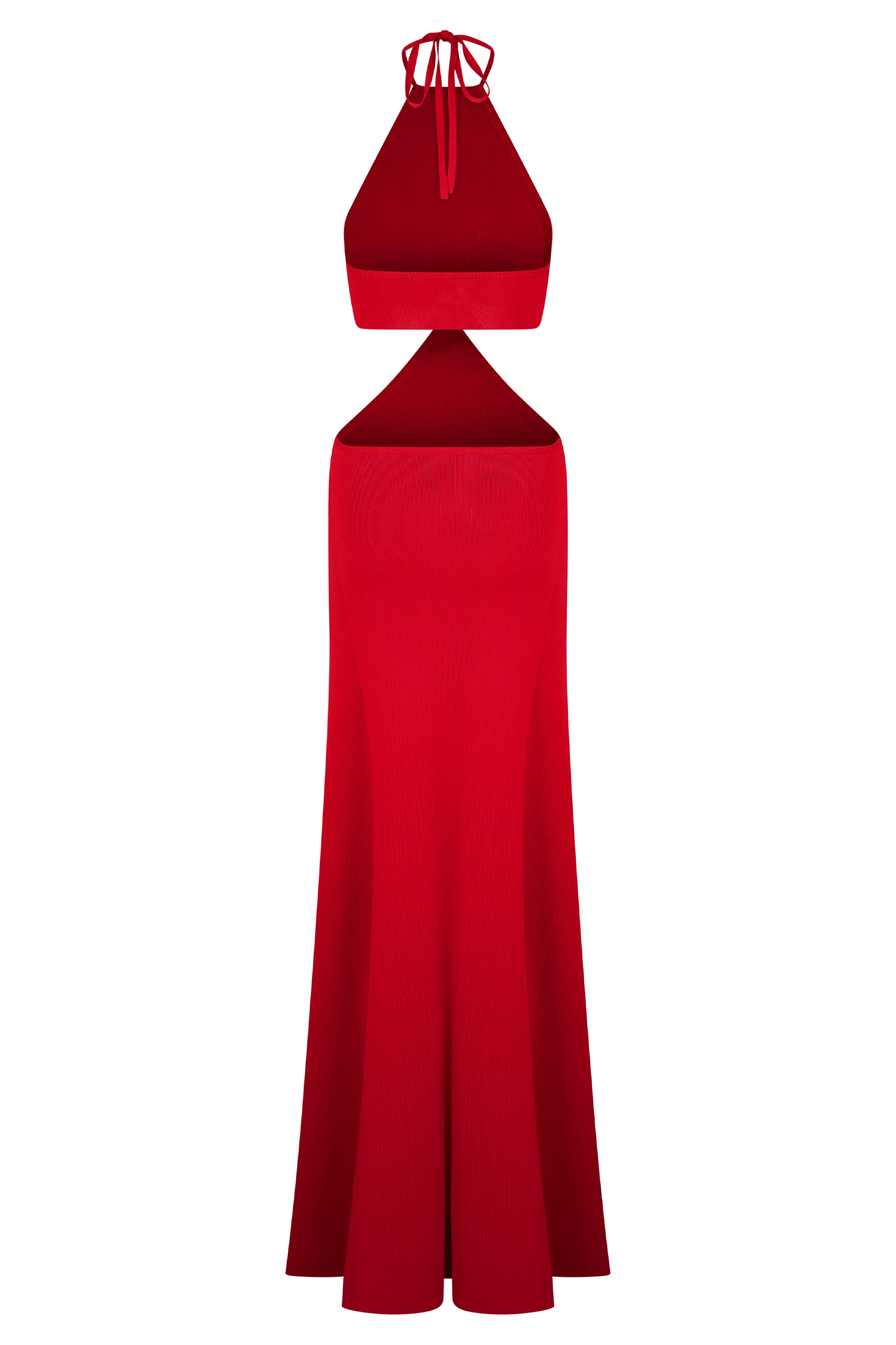 Marlowe Halter Knit Maxi Dress - Red