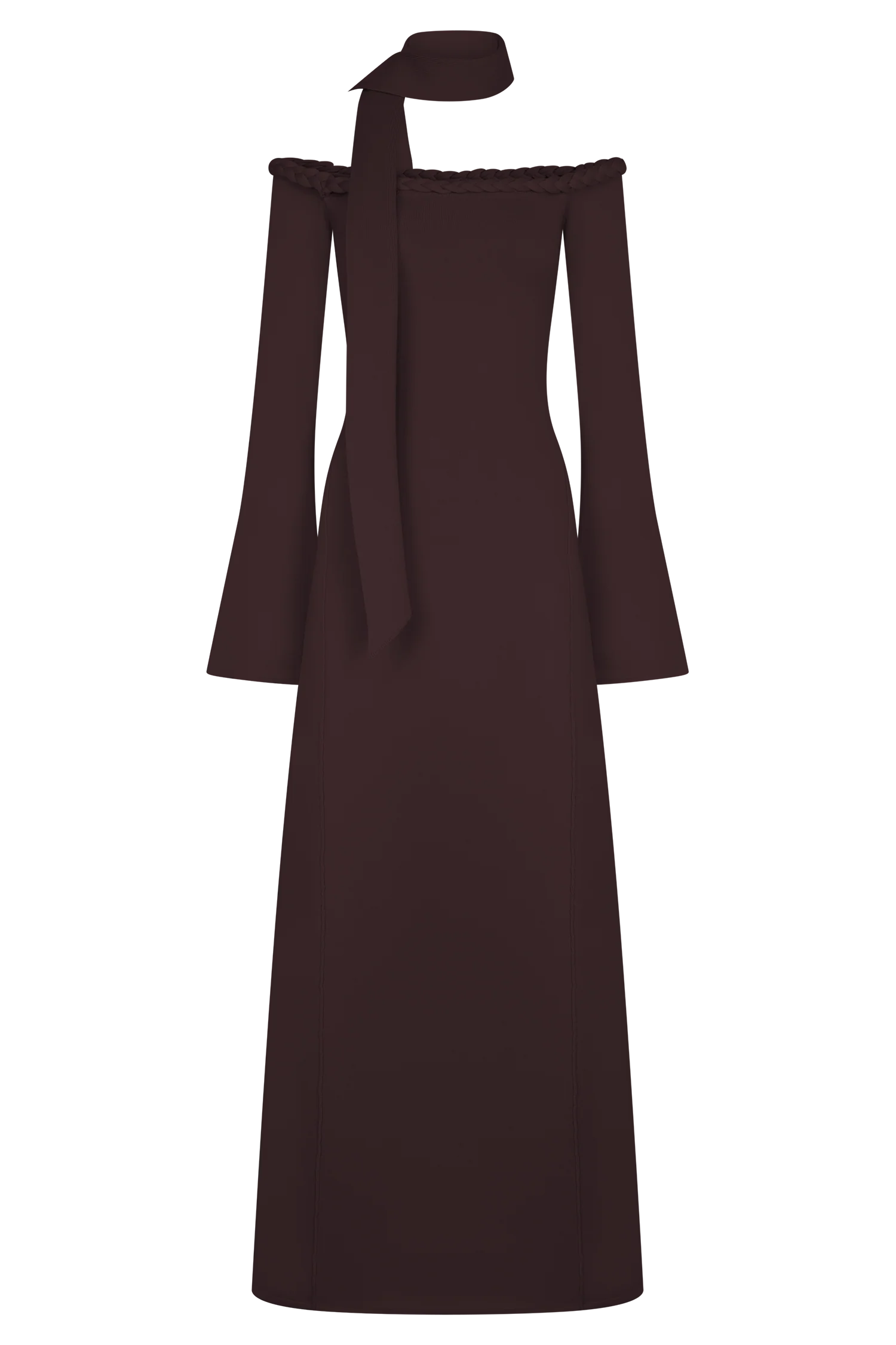 Heidi Strapless Knit Scarf Maxi Dress - Dark Chocolate