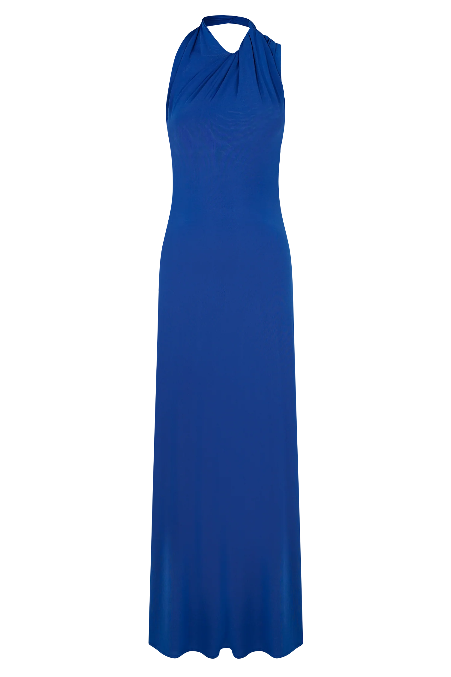 Marlee Asymmetrical Slinky Maxi Dress - Cobalt