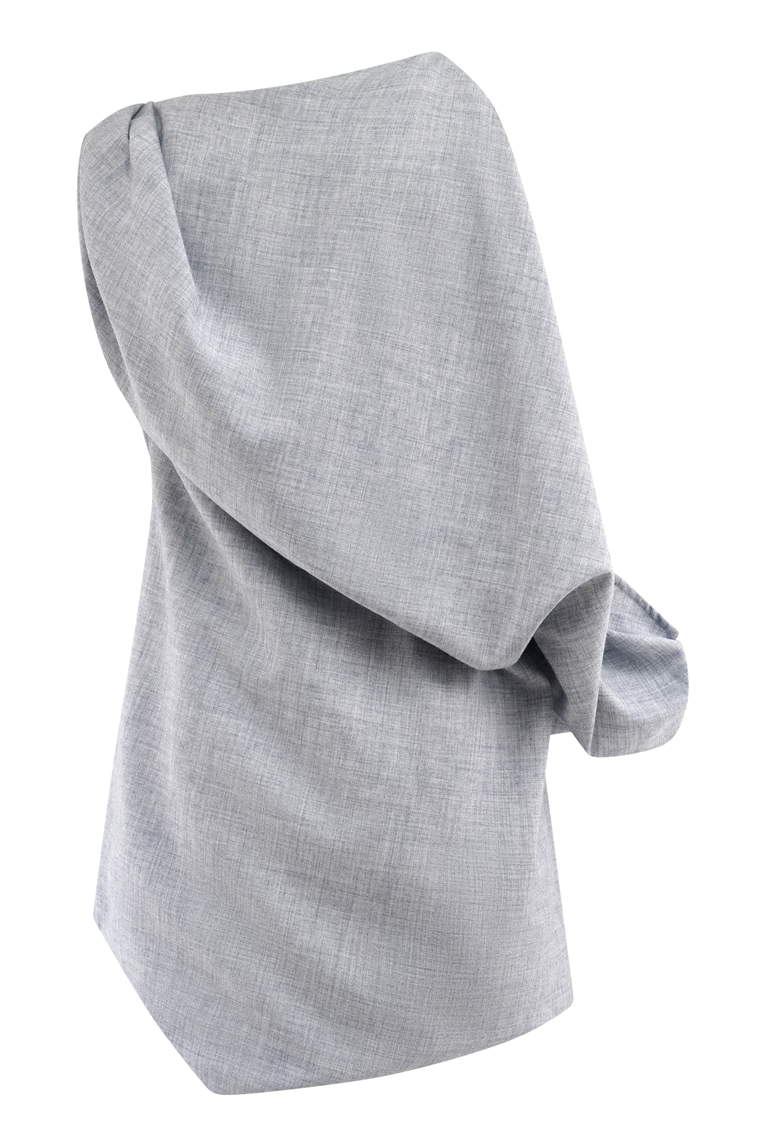 Gabriella Draped Mini Dress - Charcoal Blue Marle