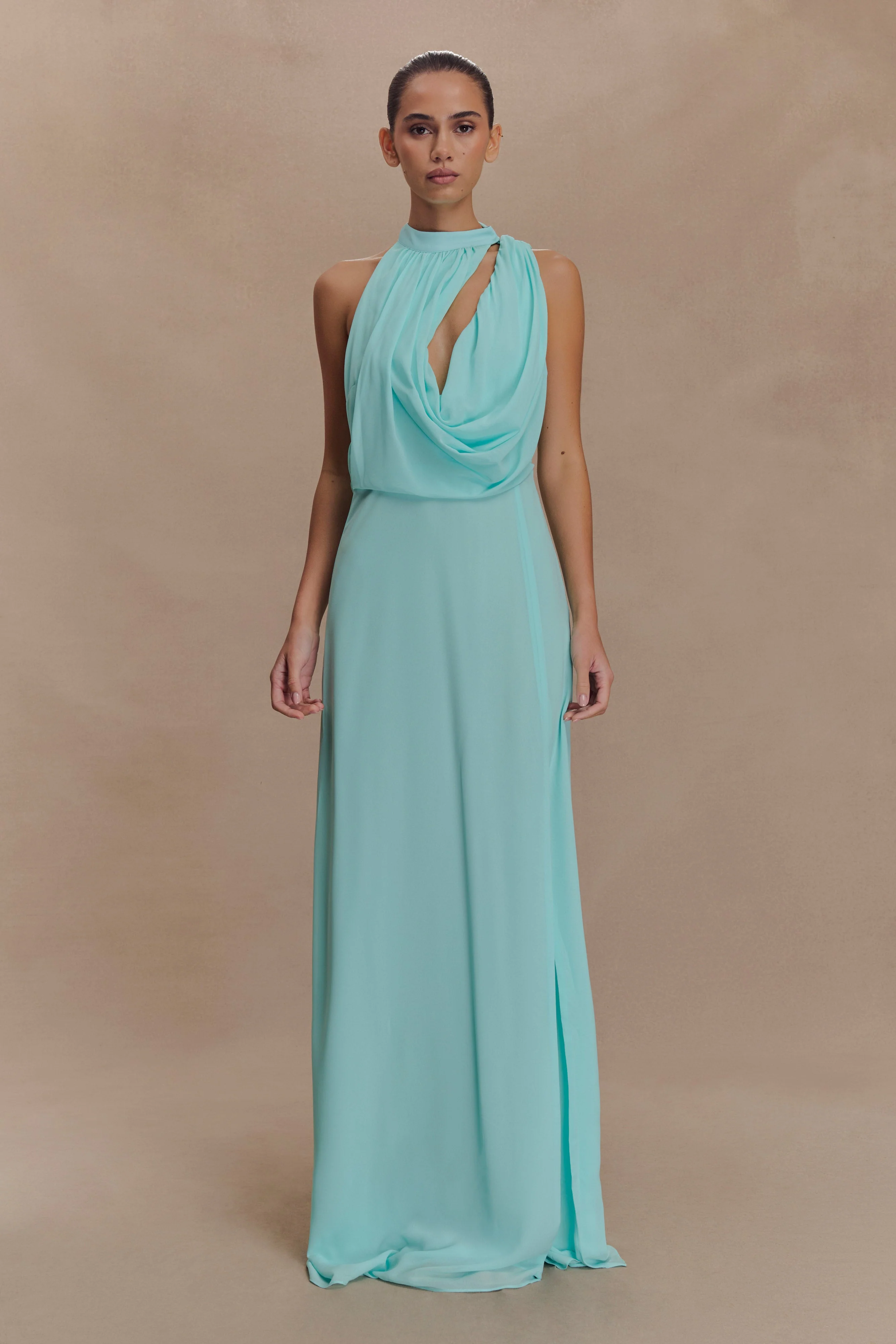 Galia Cowl Neck Maxi Dress - Lagoon