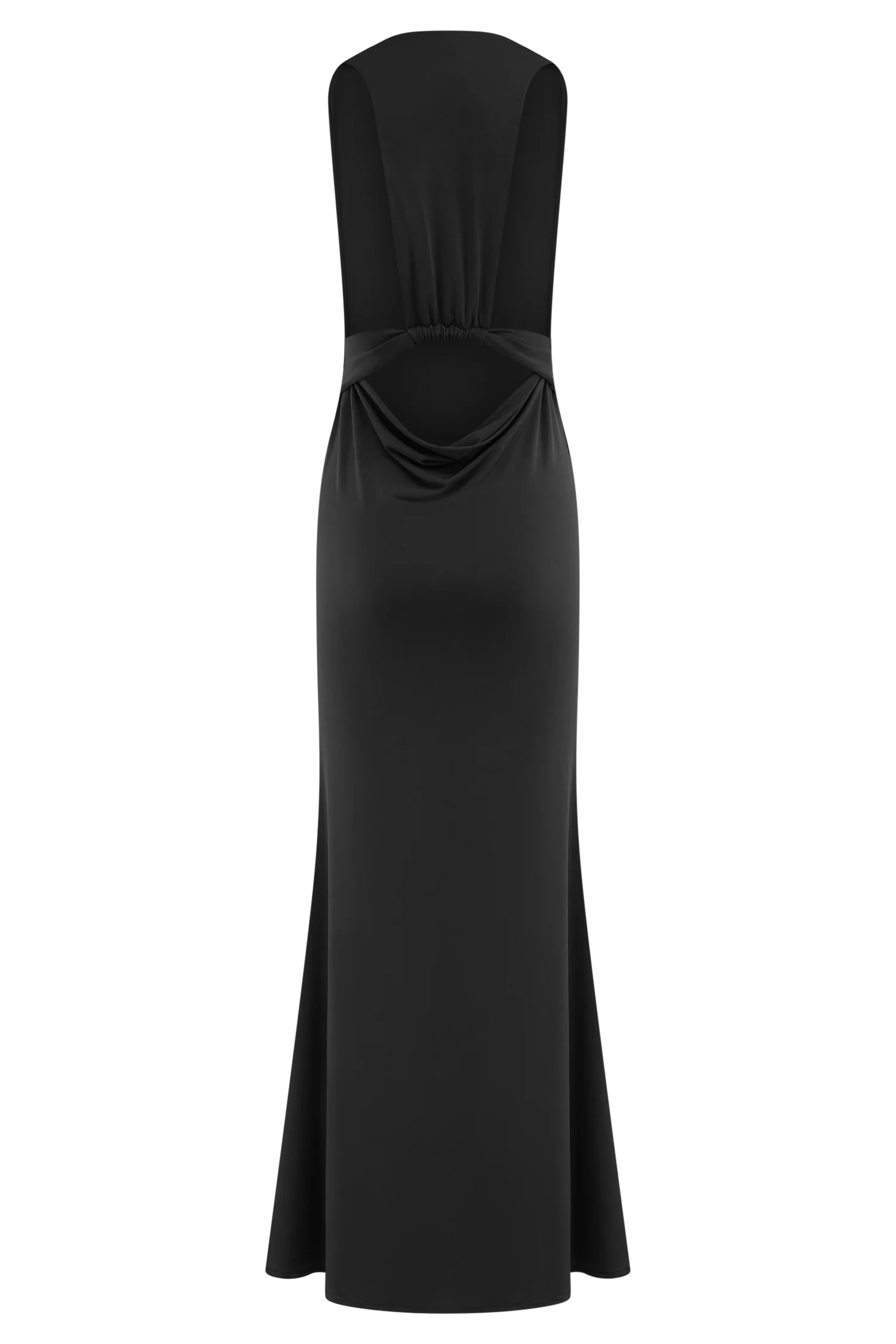 Elke Slinky V Neck Maxi Dress - Black