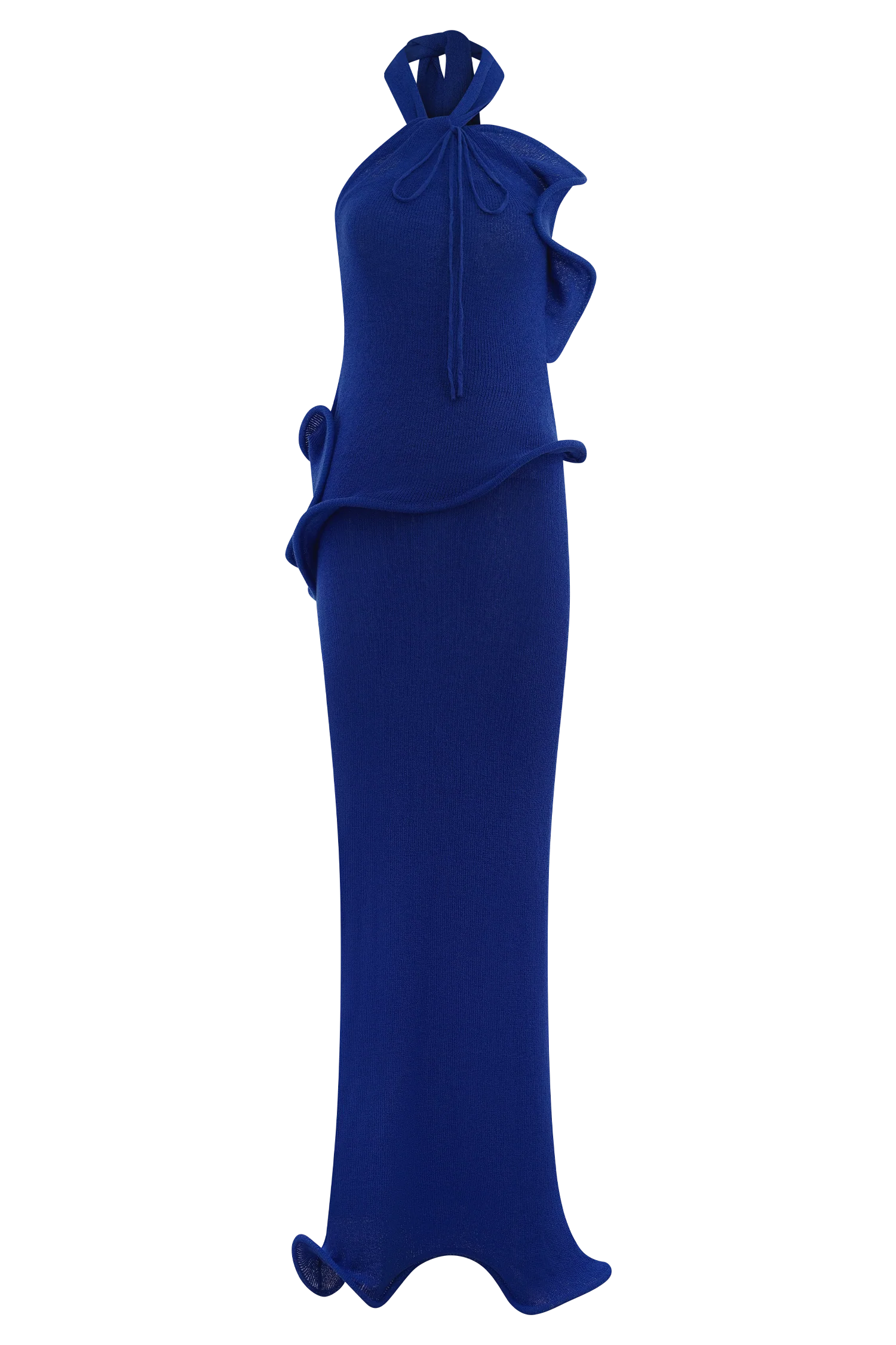 Caprice Halter Knit Maxi Dress - Cobalt