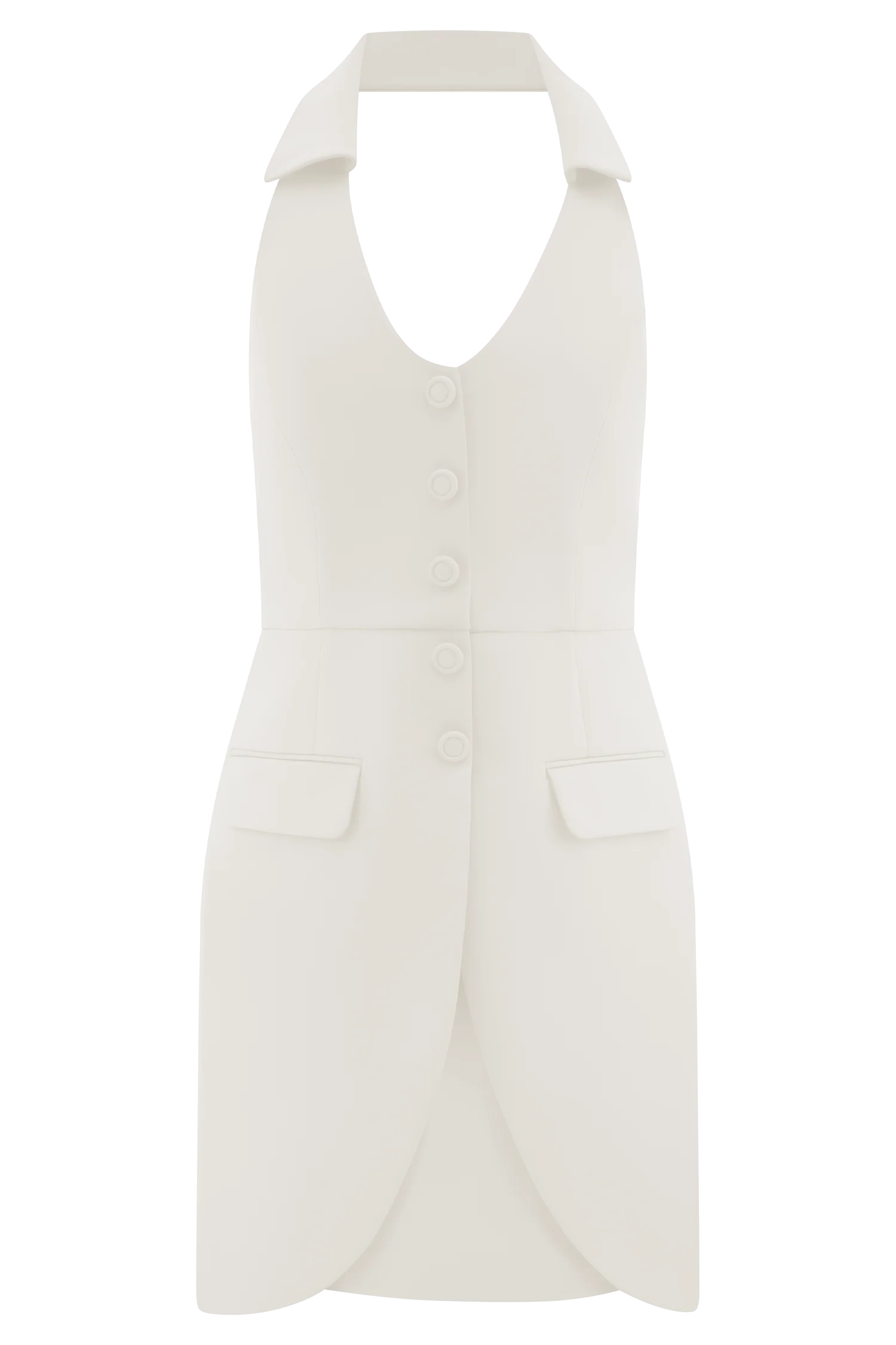 Ruth Cotton Halter Mini Dress - Ivory