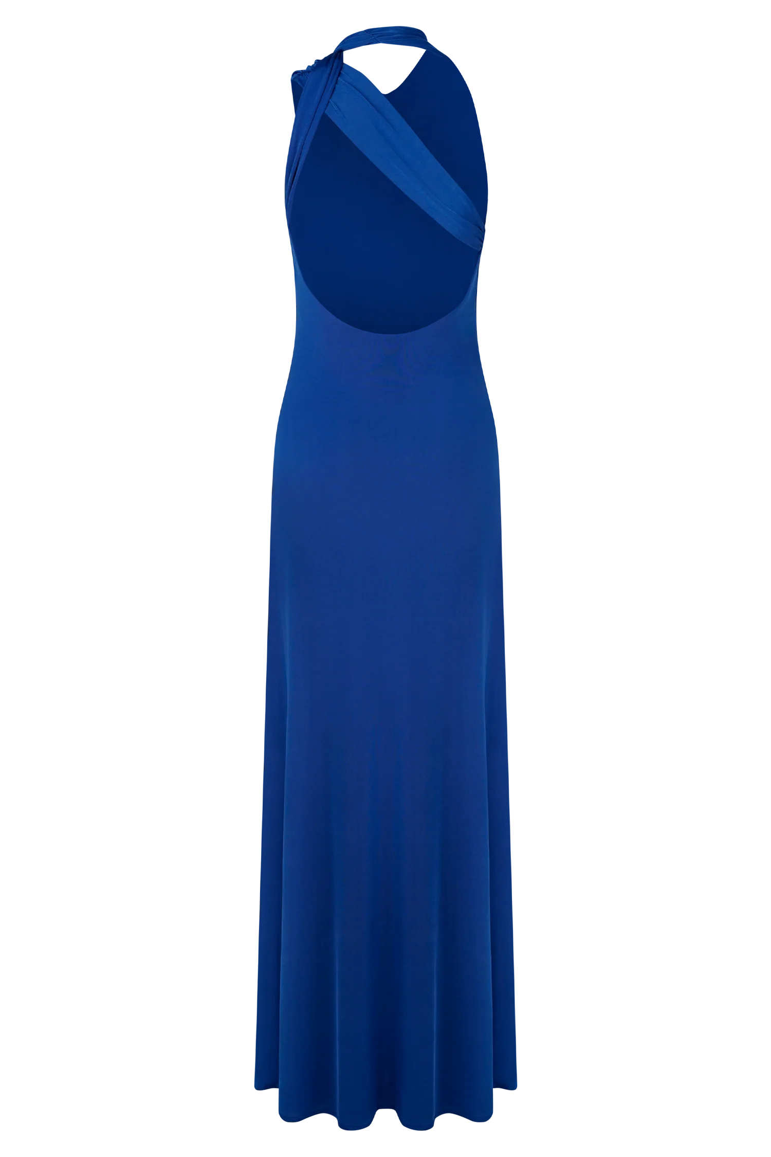 Marlee Asymmetrical Slinky Maxi Dress - Cobalt