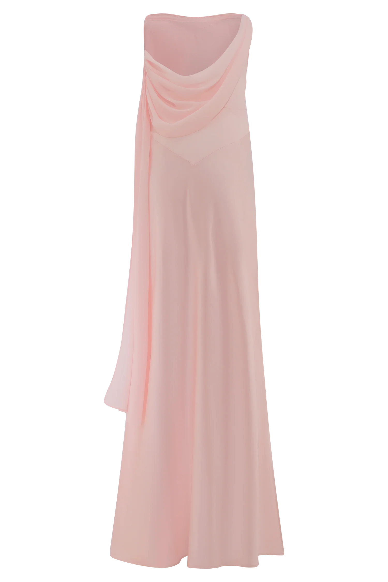 Carah Satin And Chiffon Maxi Dress - Pale Pink