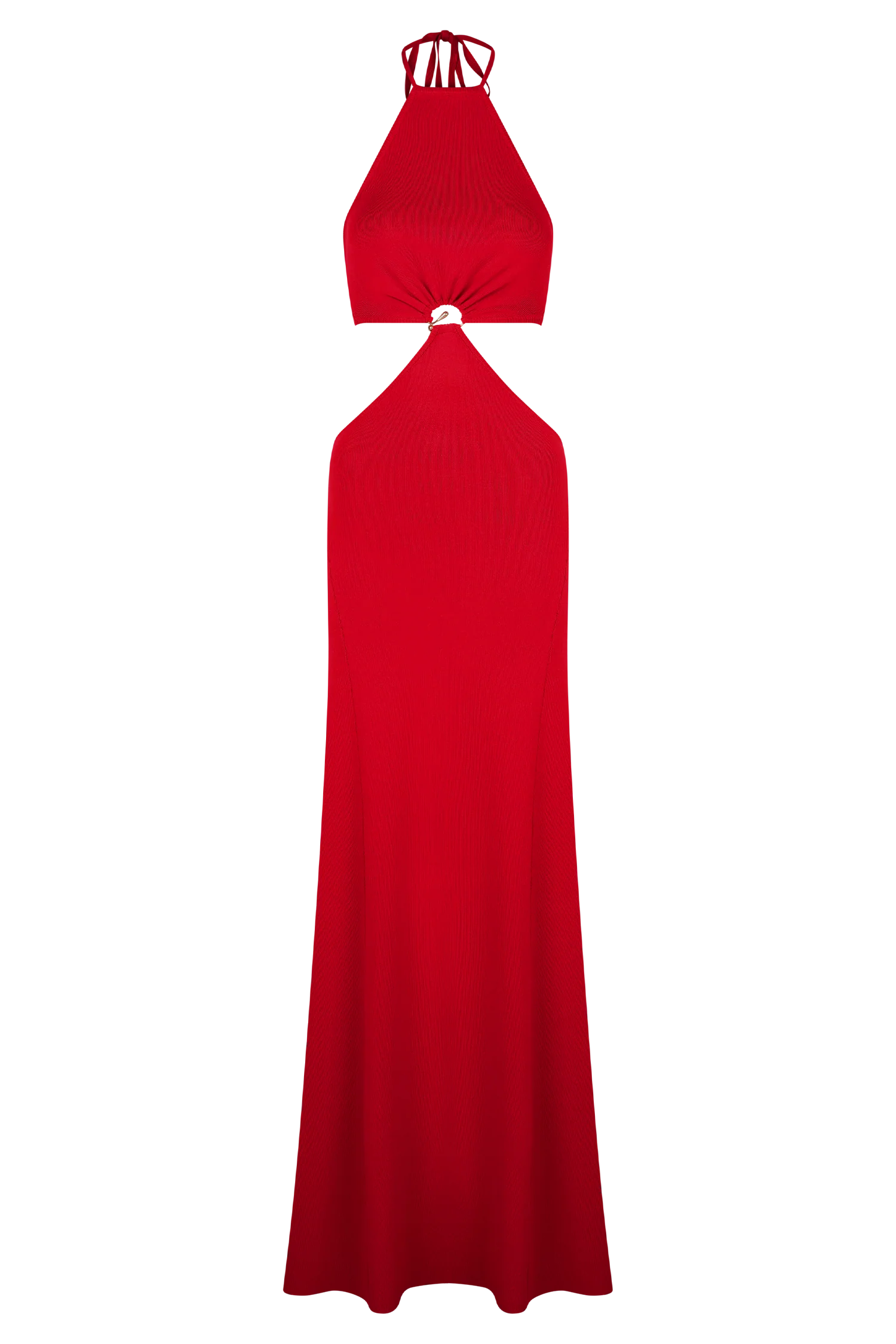 Marlowe Halter Knit Maxi Dress - Red