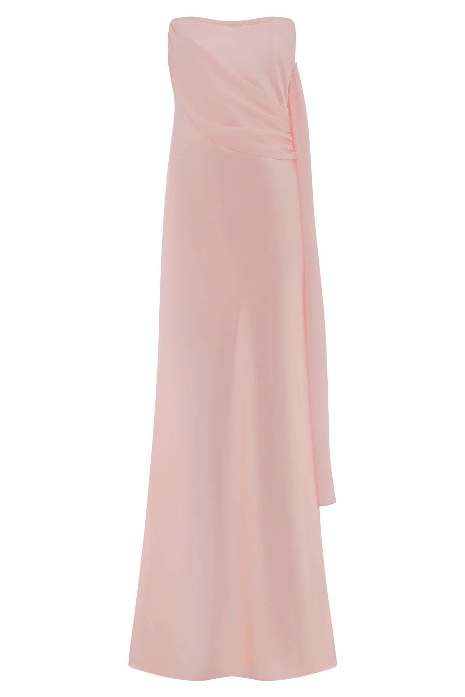 Carah Satin And Chiffon Maxi Dress - Pale Pink