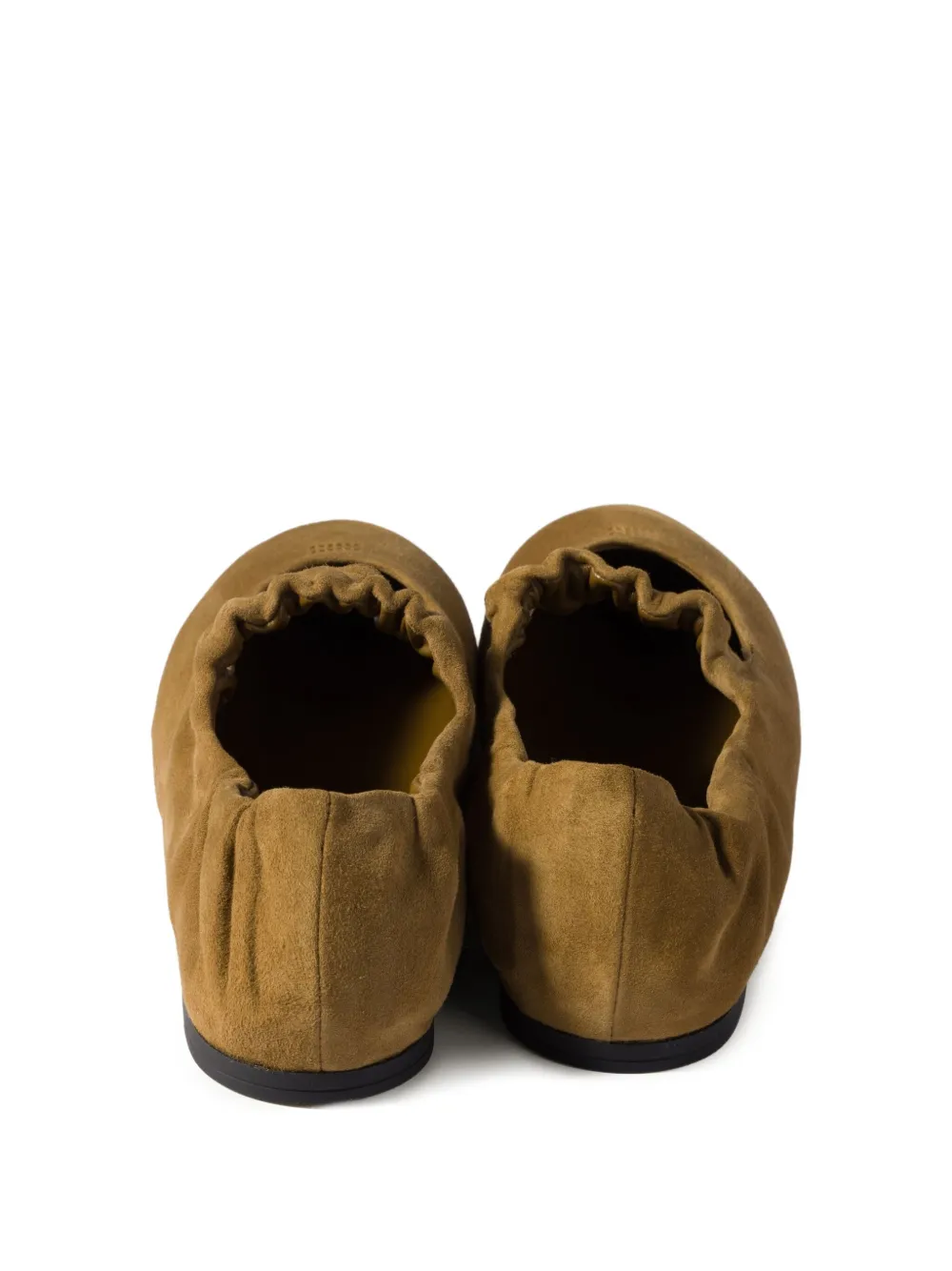 Miu Miu ruched suede ballerina shoes