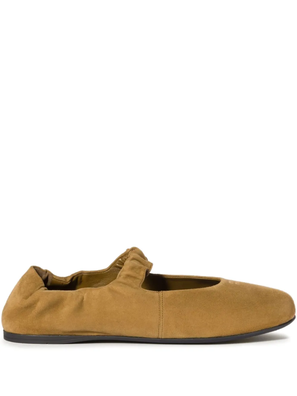 Miu Miu ruched suede ballerina shoes