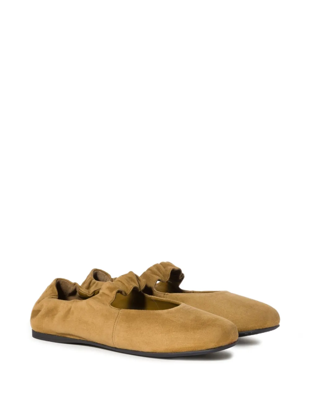 Miu Miu ruched suede ballerina shoes