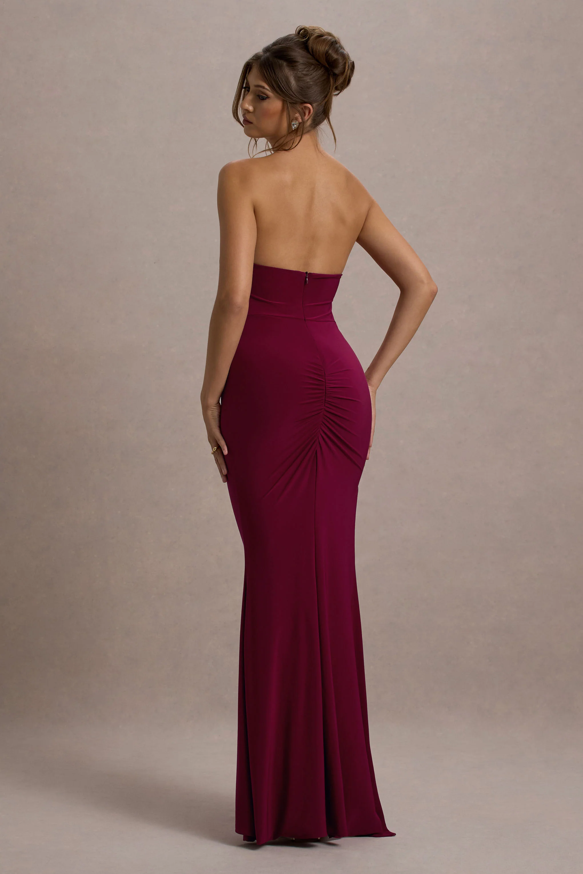 Nomad | Berry Strapless Split Maxi Dress