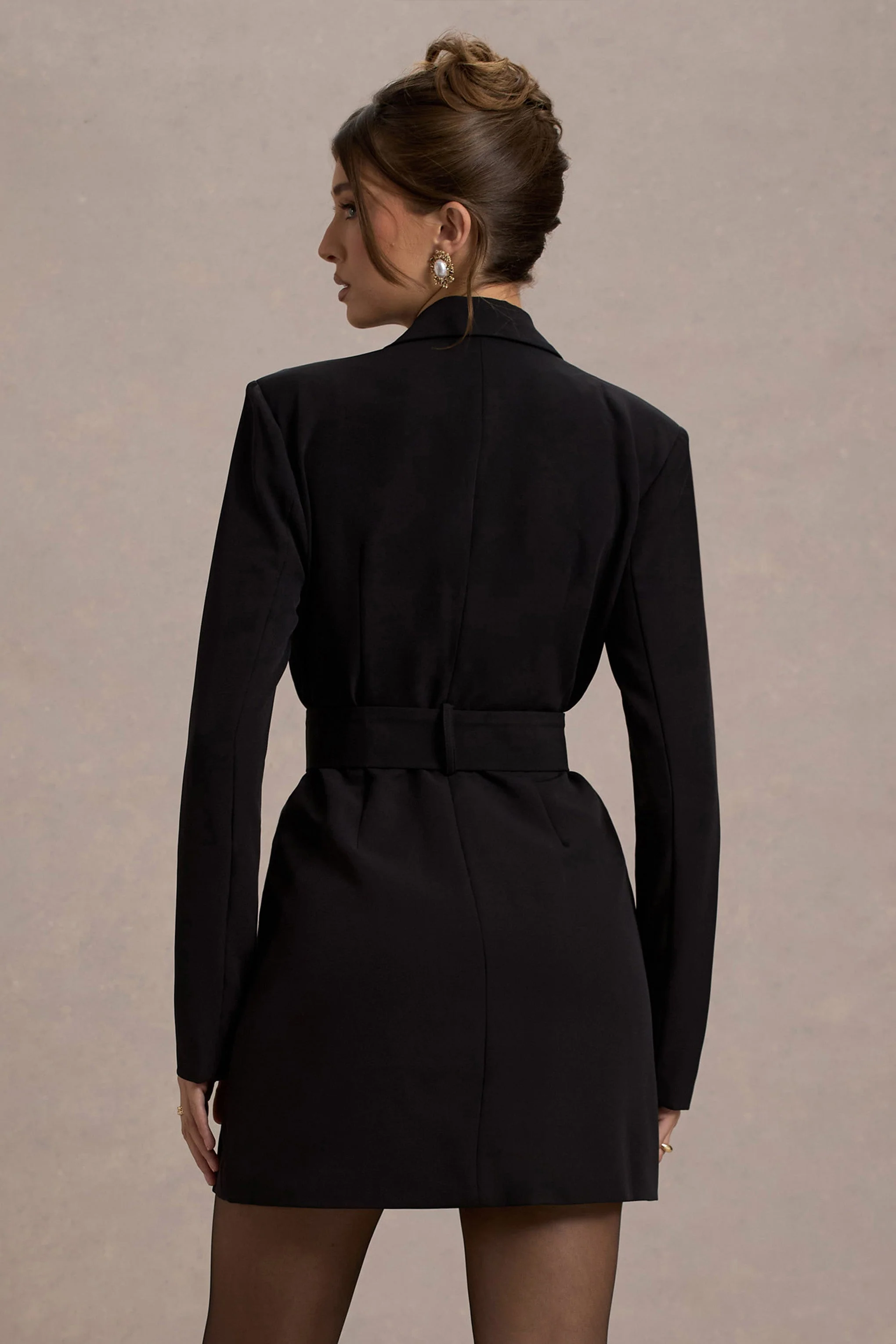 Genesis | Black Belted Utility Blazer Dress