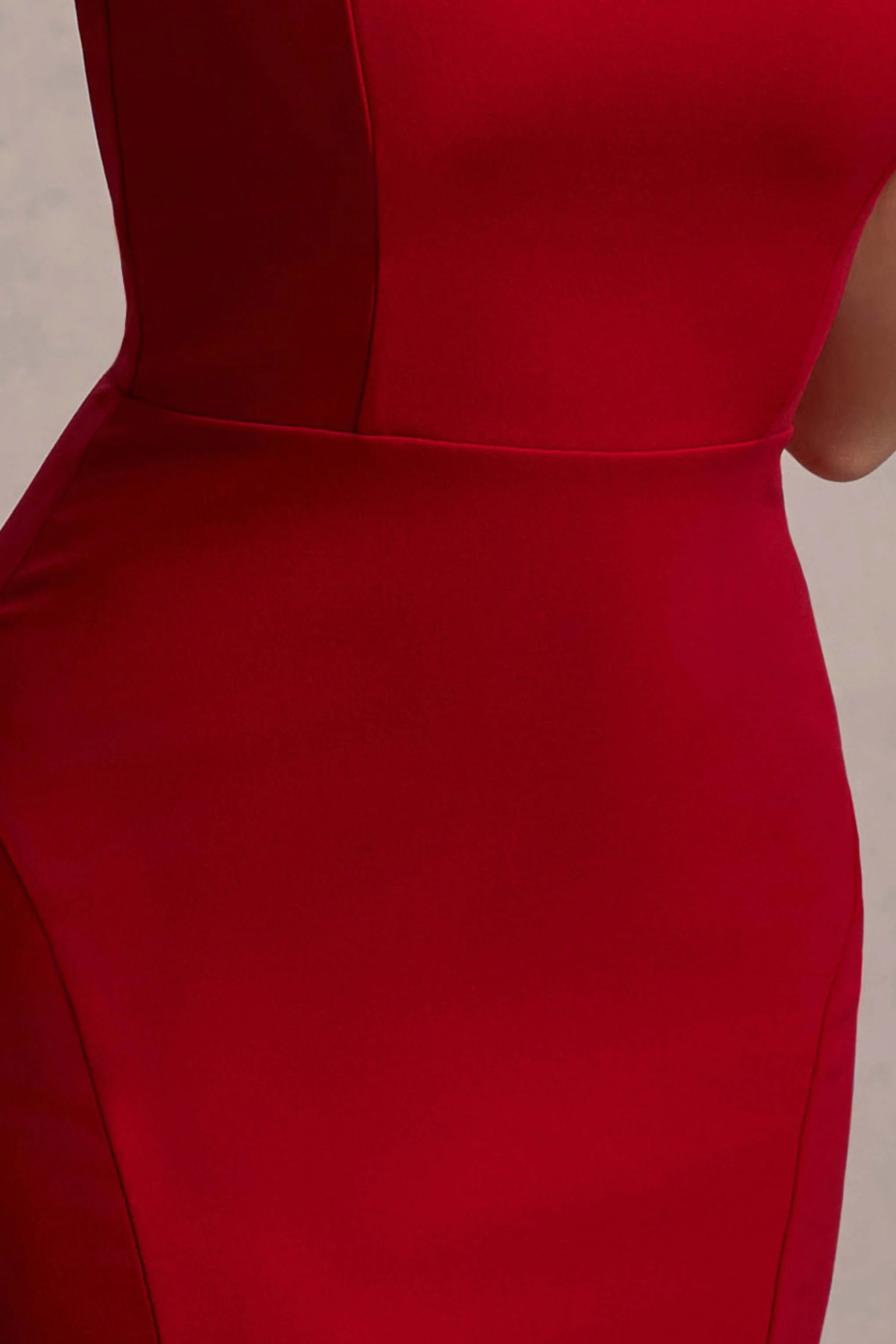 Impress Me | Red Strapless Bandeau Fishtail Maxi Dress