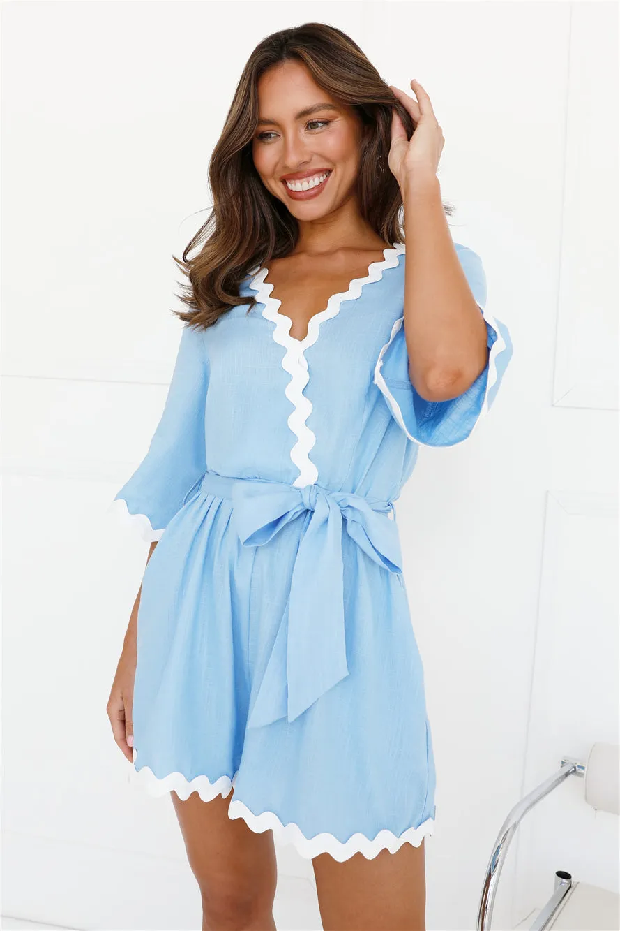 Ocean Skies Romper Blue
