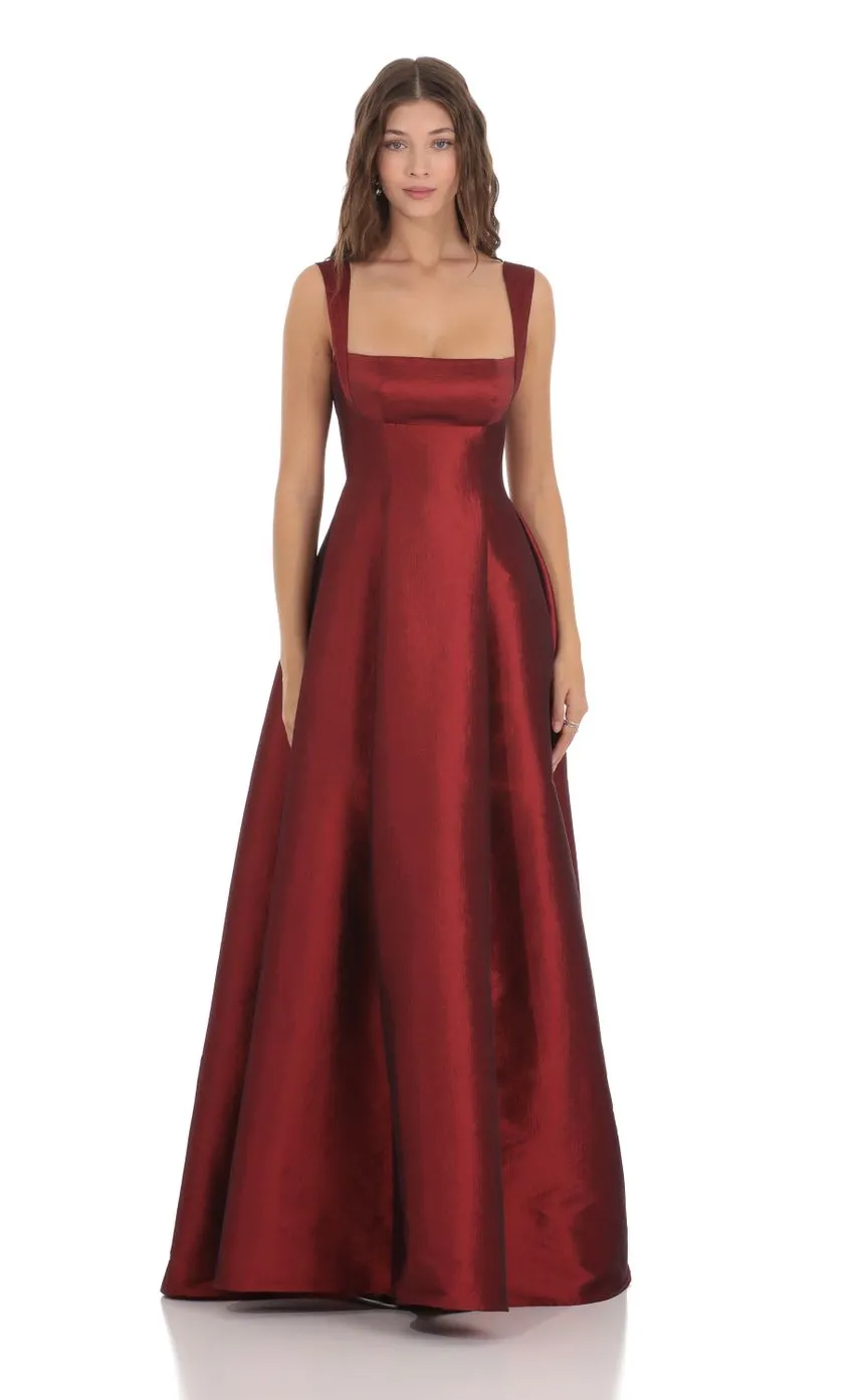 Fit and Flare Maxi Dress in Navy