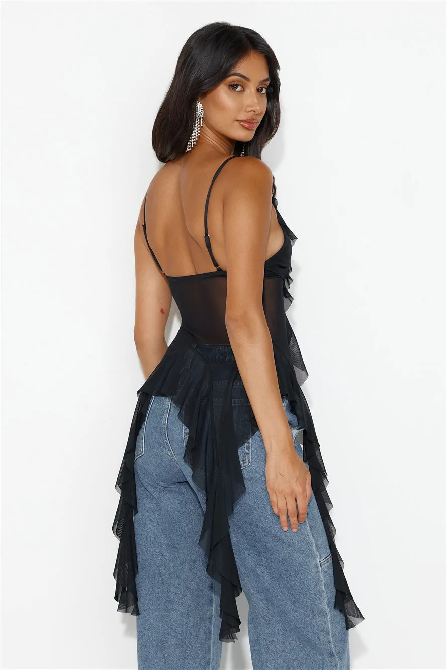 City Escape Mesh Top Black