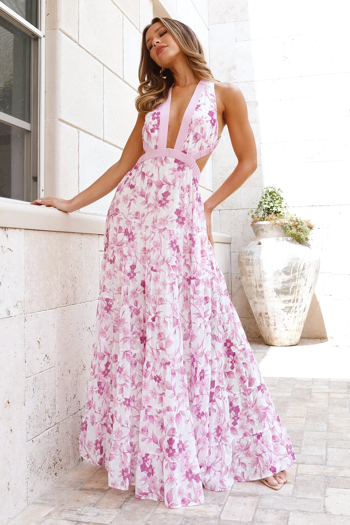 BEACNLADY Forward Fashion Maxi Dress Purple