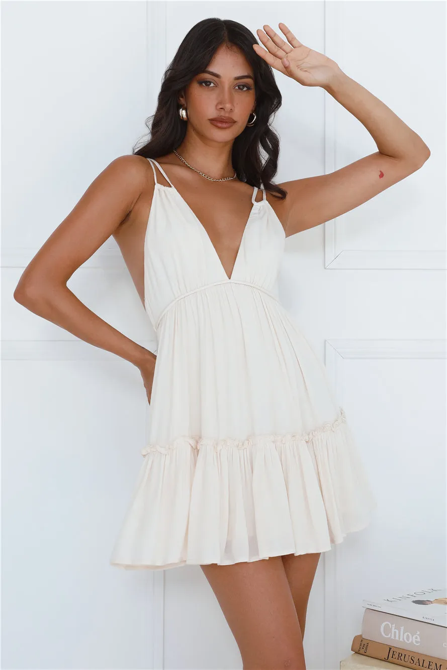Daytime Delight Mini Dress Cream