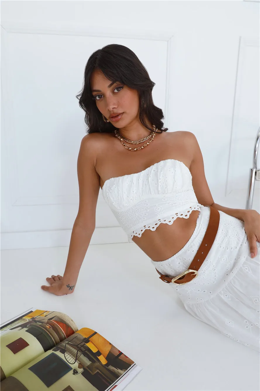 Little Details Strapless Crop Top White