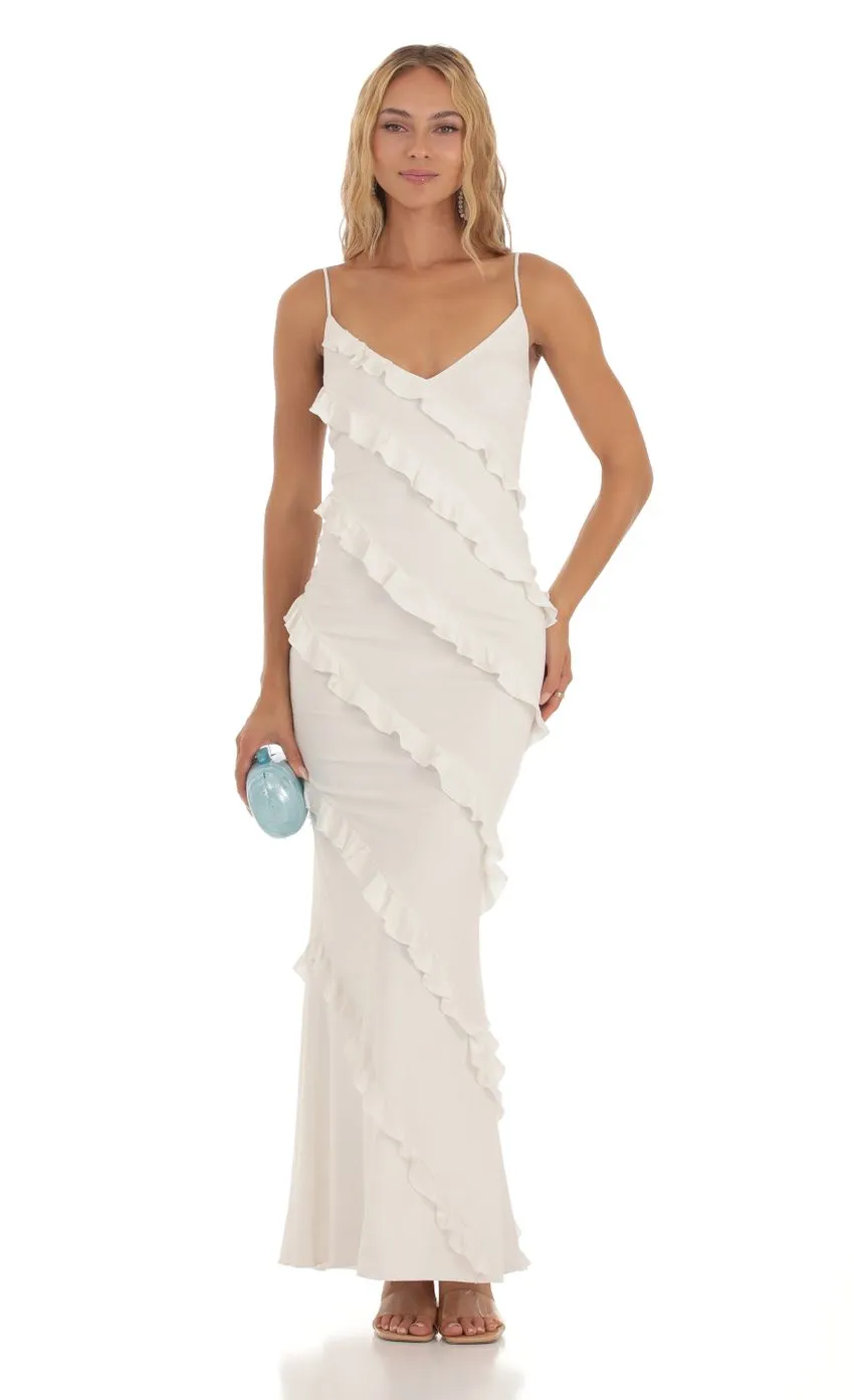 Ruffle Maxi Dress in Pink