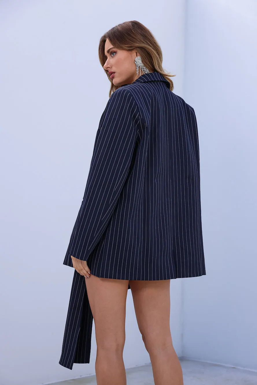 LIONESS Hills Blazer Navy Pinstripe