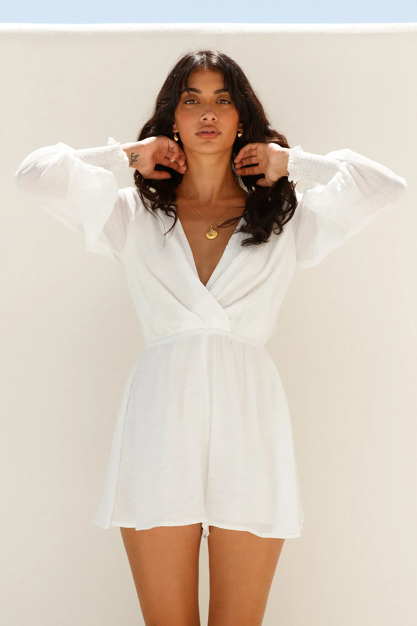 Sleek Days Romper White