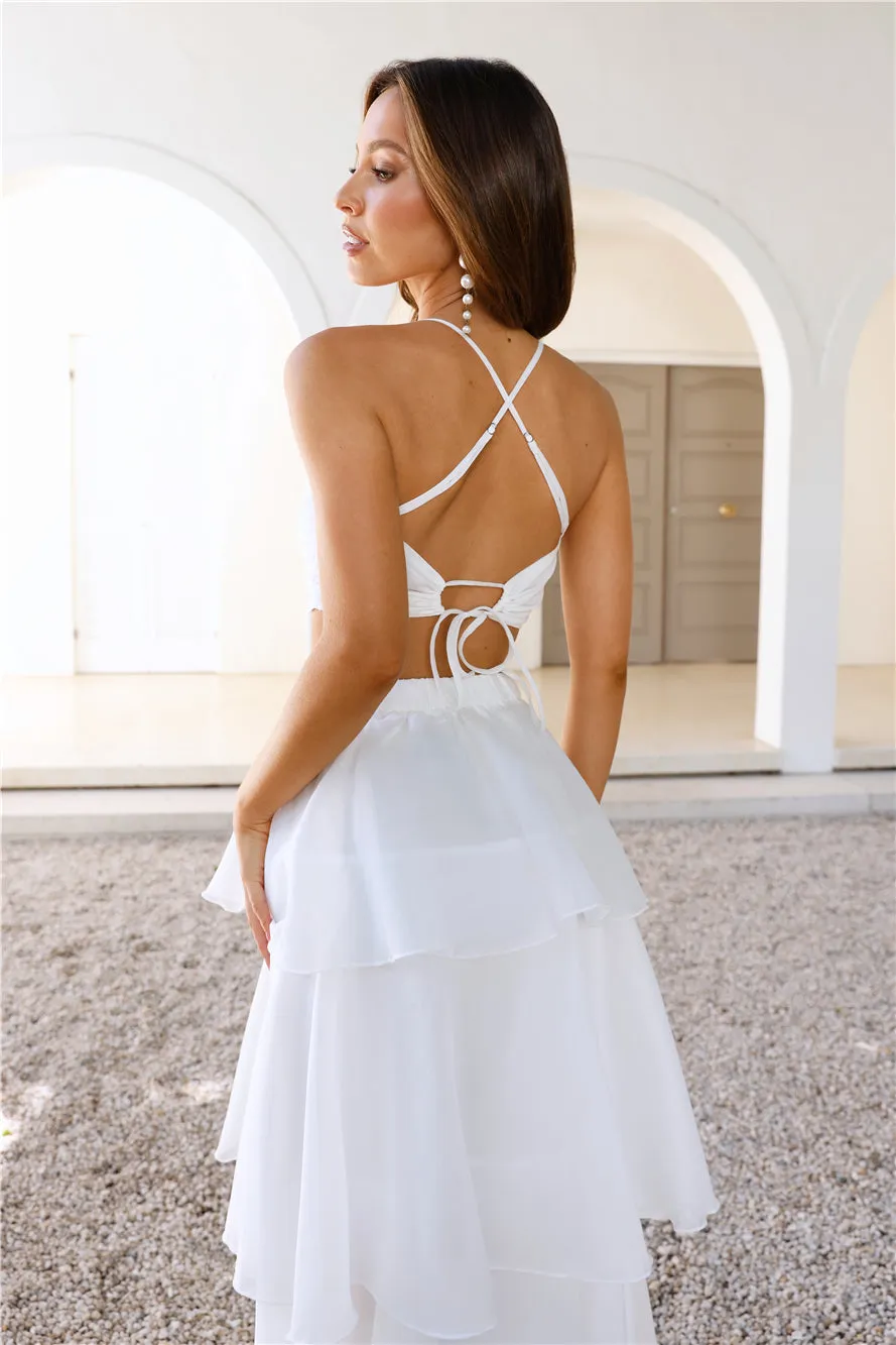 Two Becomes One Crop Top White